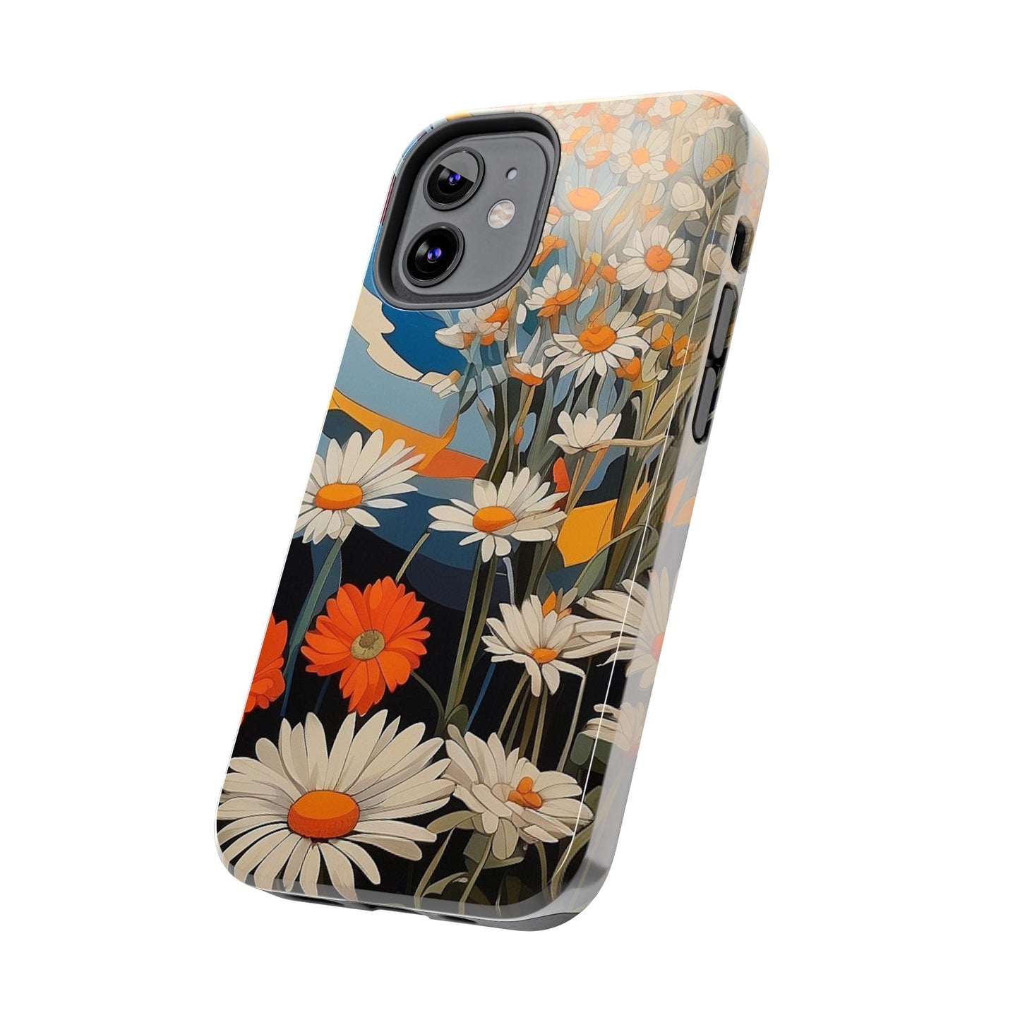 Floral Daisy iPhone Case 🌼 | Retro Botanical Design, Shockproof Protection for iPhone 16 to 12 Pro Max 📱