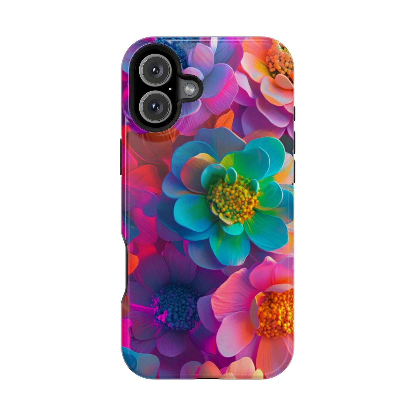 🌺 Vibrant Bloom Phone Case with 3D Neon Florals 🌺