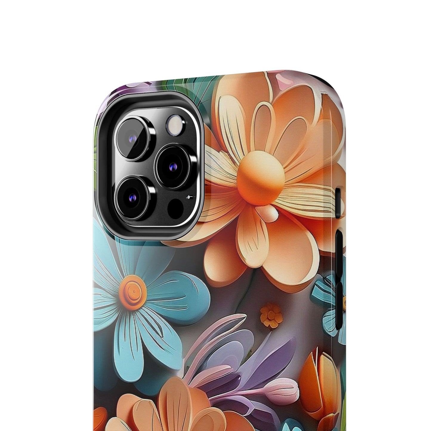 3D Floral iPhone Case 🌸 | Vibrant Layered Design, Shockproof Protection for iPhone 16 to 12 Pro Max