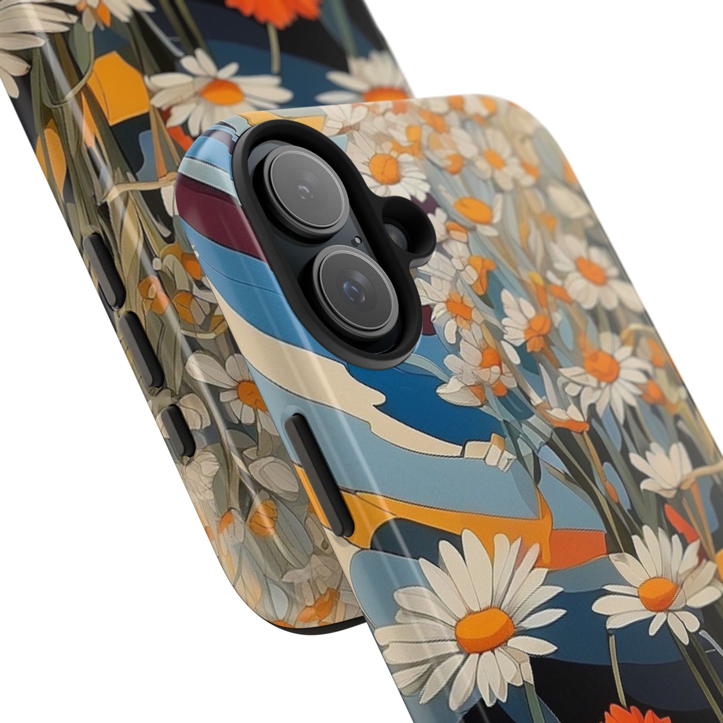 Floral Daisy iPhone Case 🌼 | Retro Botanical Design, Shockproof Protection for iPhone 16 to 12 Pro Max 📱