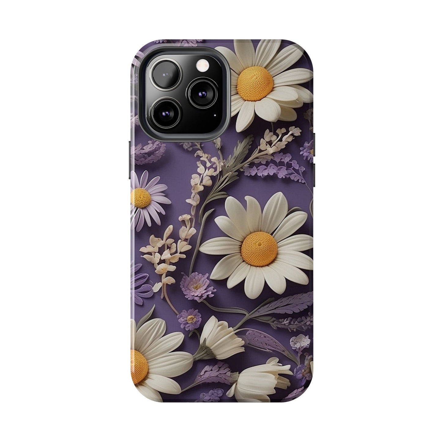 Lavender Daisy iPhone Case 🌼 | Elegant Floral Design, Shockproof Protection for iPhone 16 to 12 Pro Max 📱