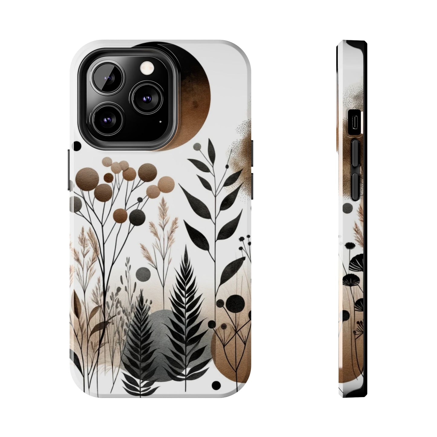 Nature-Inspired iPhone Case 🌿 | Minimalist Watercolor Design, Shockproof Protection for iPhone 16 to 12 Pro Max 📱