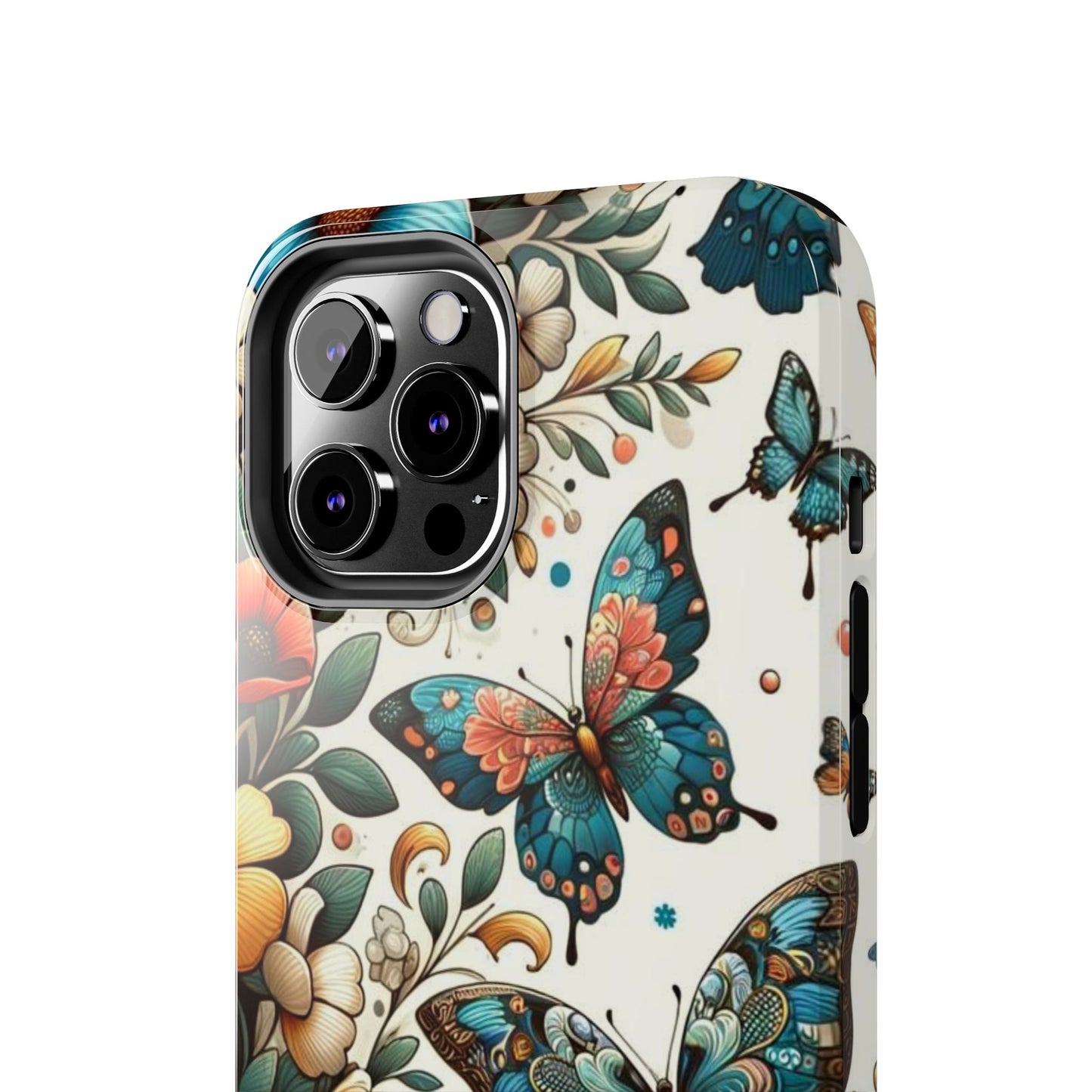 Butterfly & Floral iPhone Case 🦋 | Elegant Nature Design, Shockproof Protection for iPhone 16 to 12 Pro Max 📱