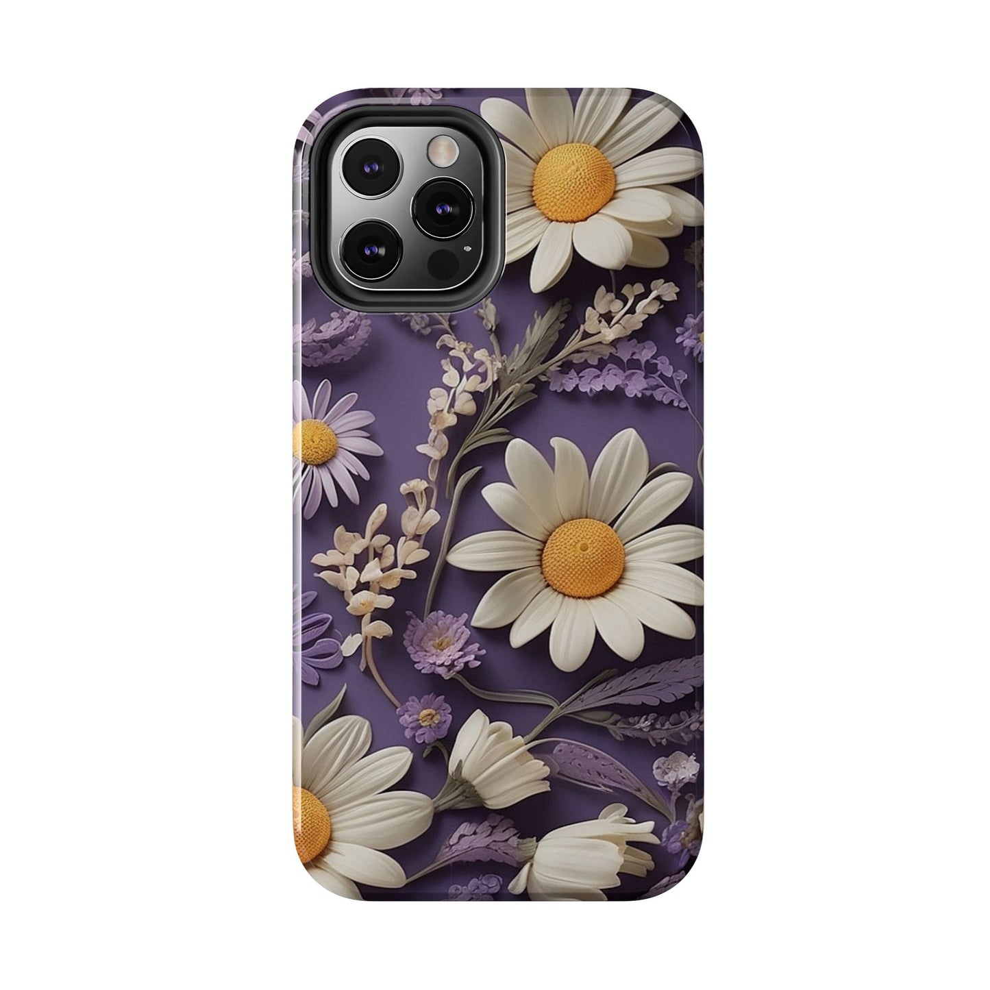 Lavender Daisy iPhone Case 🌼 | Elegant Floral Design, Shockproof Protection for iPhone 16 to 12 Pro Max 📱