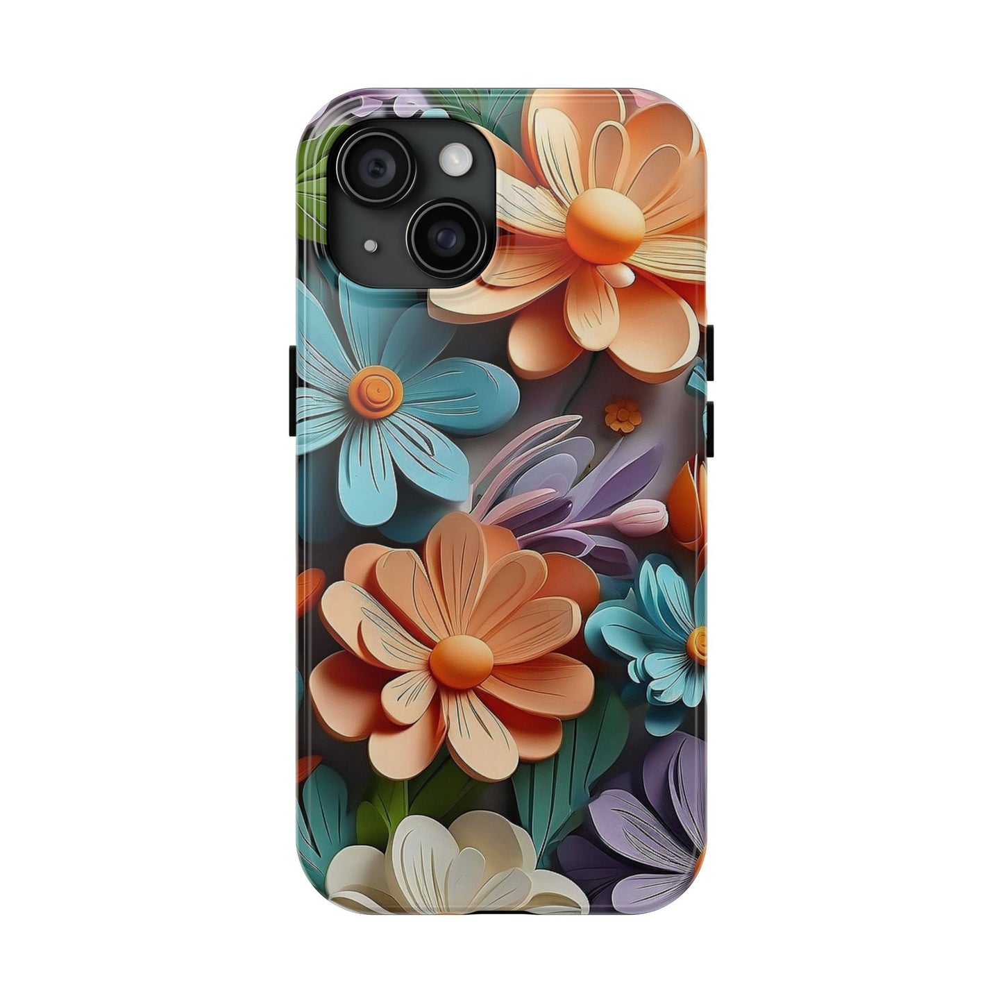 3D Floral iPhone Case 🌸 | Vibrant Layered Design, Shockproof Protection for iPhone 16 to 12 Pro Max