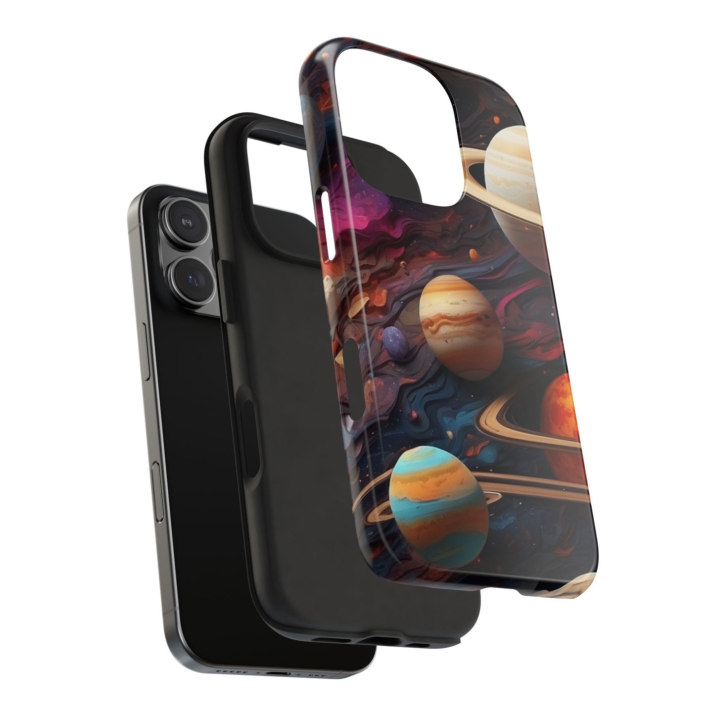 Galaxy Planet iPhone Case 🌌 | Cosmic Design, Shockproof Protection for iPhone 16 to 12 Pro Max