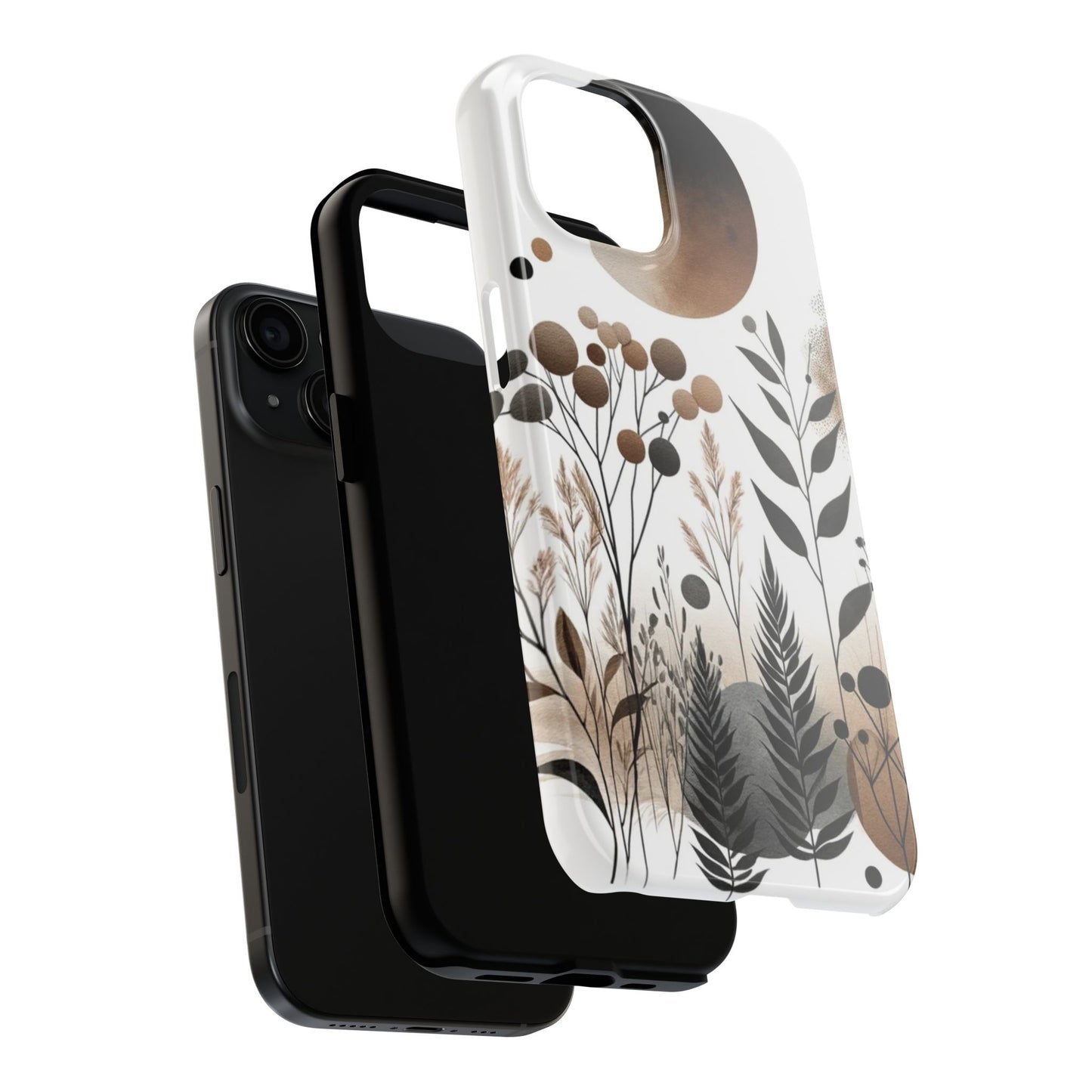 Nature-Inspired iPhone Case 🌿 | Minimalist Watercolor Design, Shockproof Protection for iPhone 16 to 12 Pro Max 📱