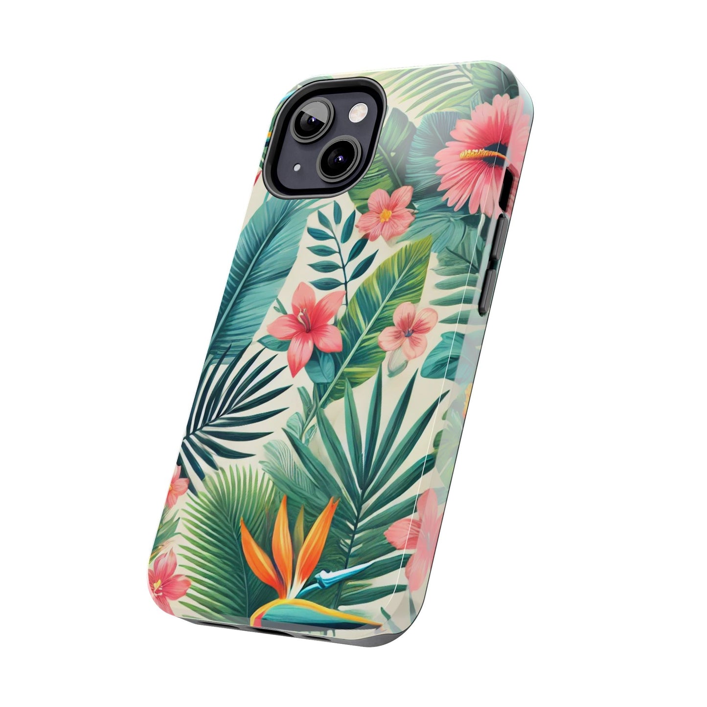 Tropical Paradise iPhone Case 🌺 | Vibrant Jungle Design, Shockproof Protection for iPhone 16 to 12 Pro Max