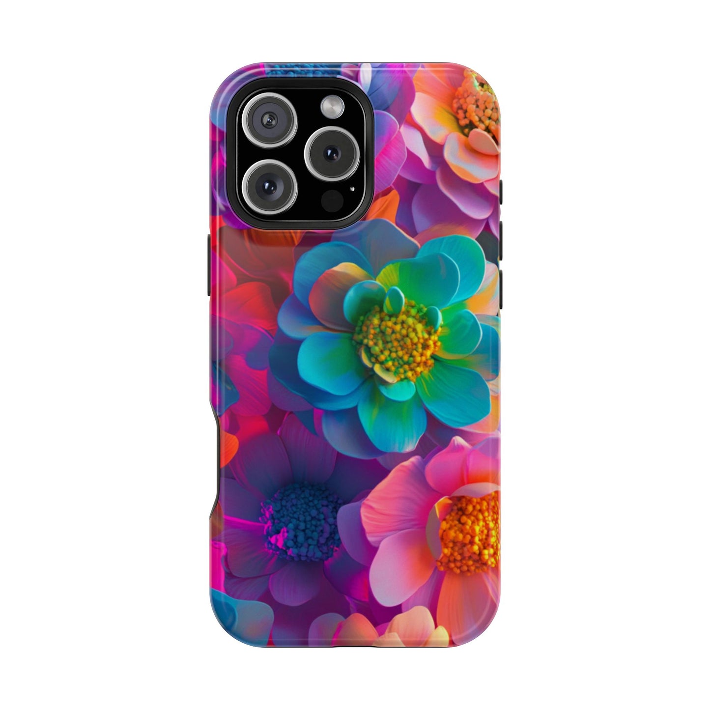 🌺 Vibrant Bloom Phone Case with 3D Neon Florals 🌺