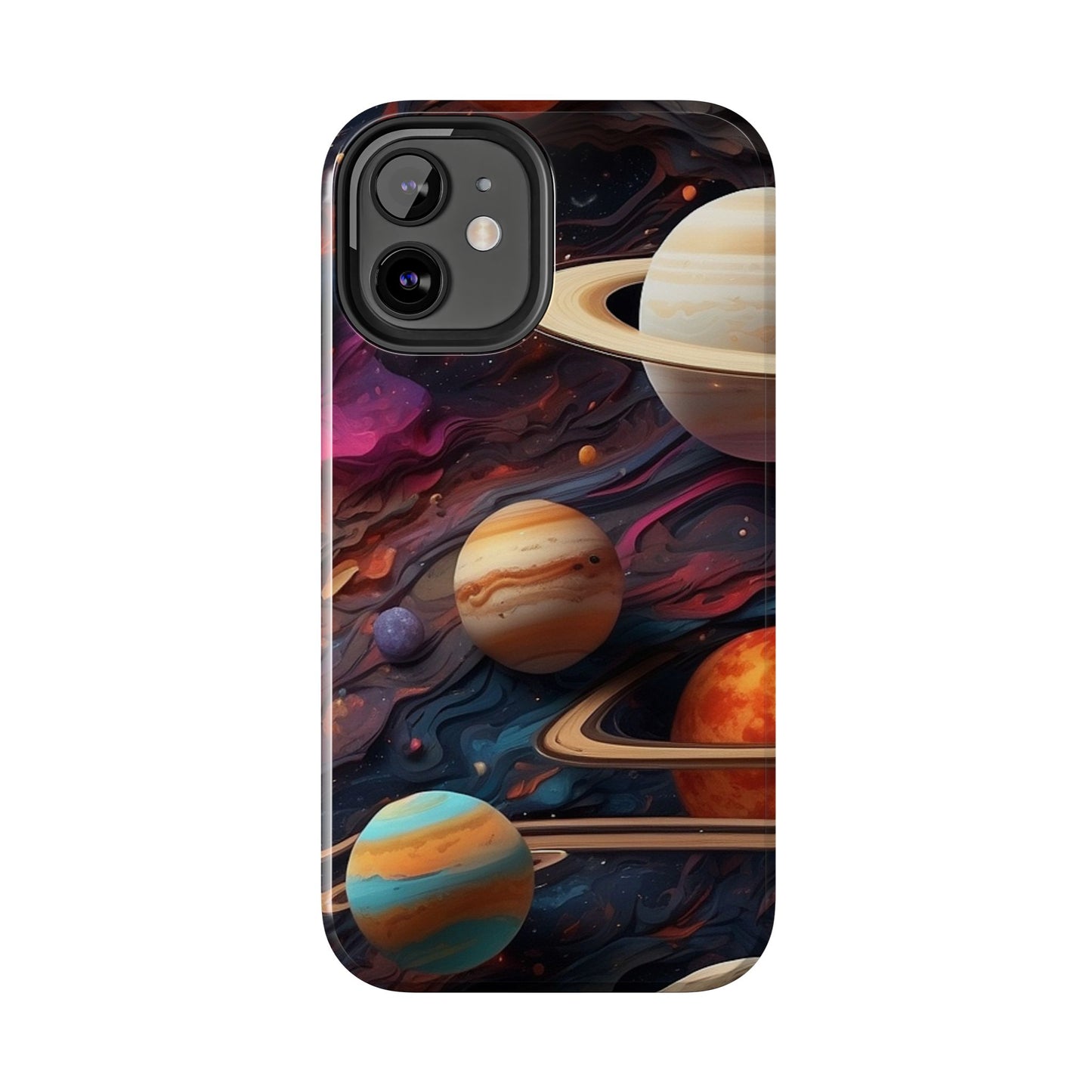 Galaxy Planet iPhone Case 🌌 | Cosmic Design, Shockproof Protection for iPhone 16 to 12 Pro Max