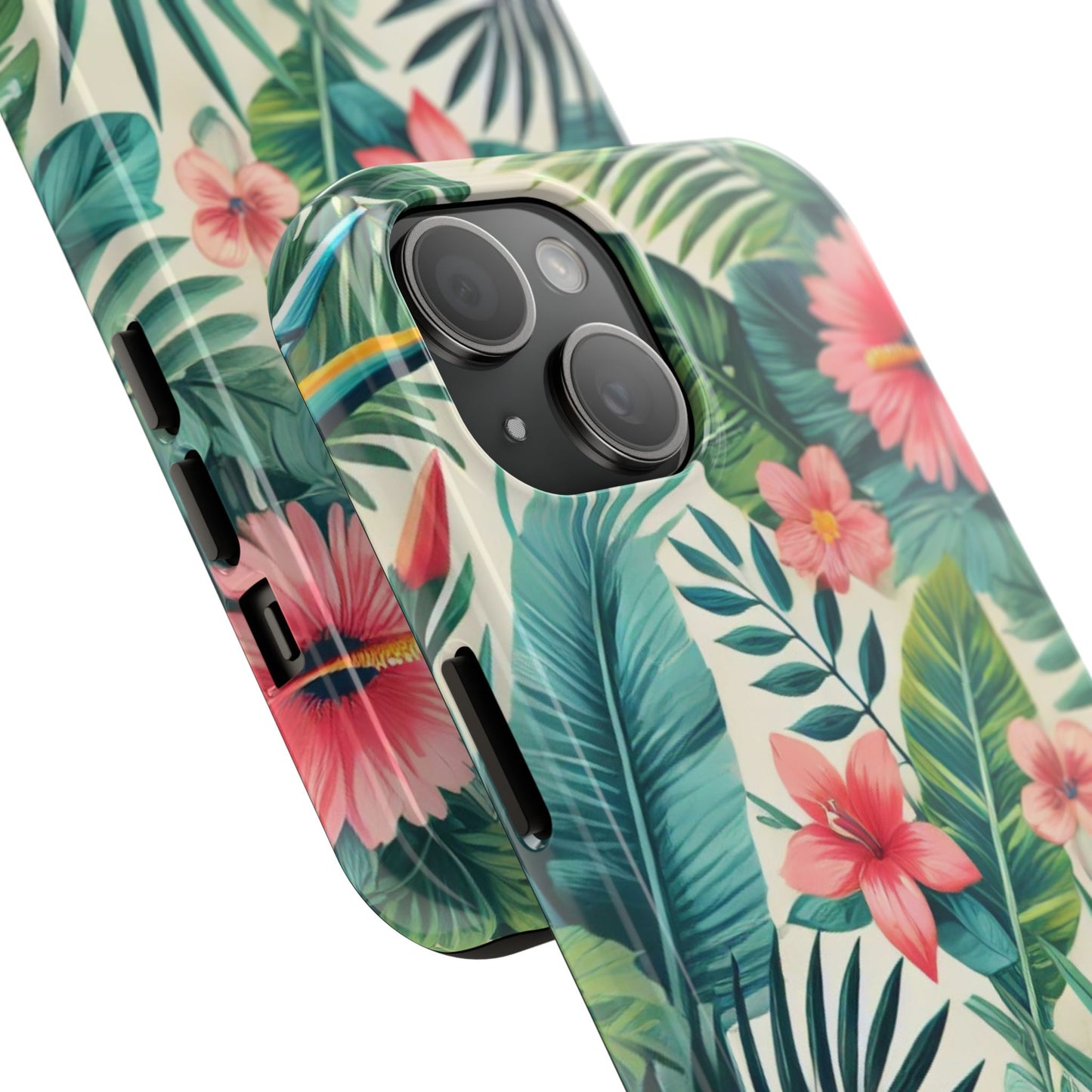 Tropical Paradise iPhone Case 🌺 | Vibrant Jungle Design, Shockproof Protection for iPhone 16 to 12 Pro Max