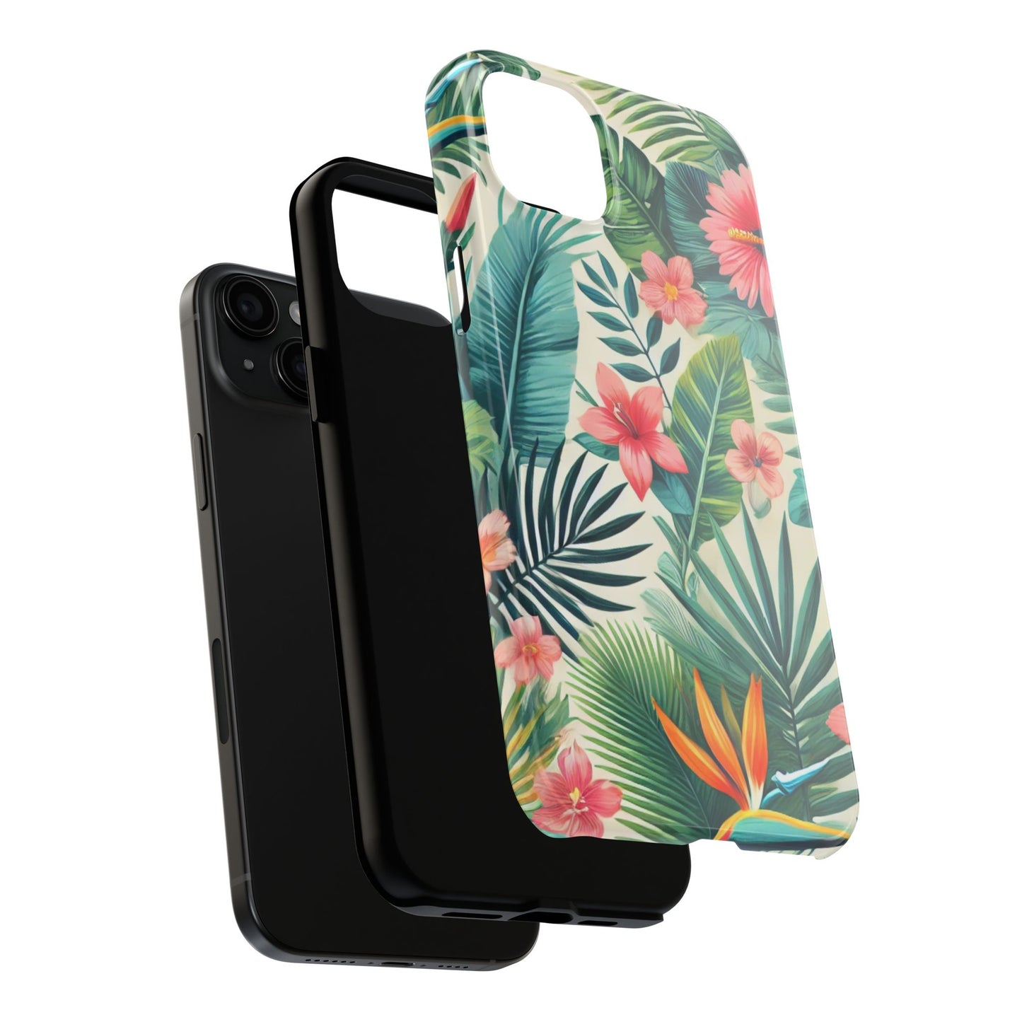 Tropical Paradise iPhone Case 🌺 | Vibrant Jungle Design, Shockproof Protection for iPhone 16 to 12 Pro Max