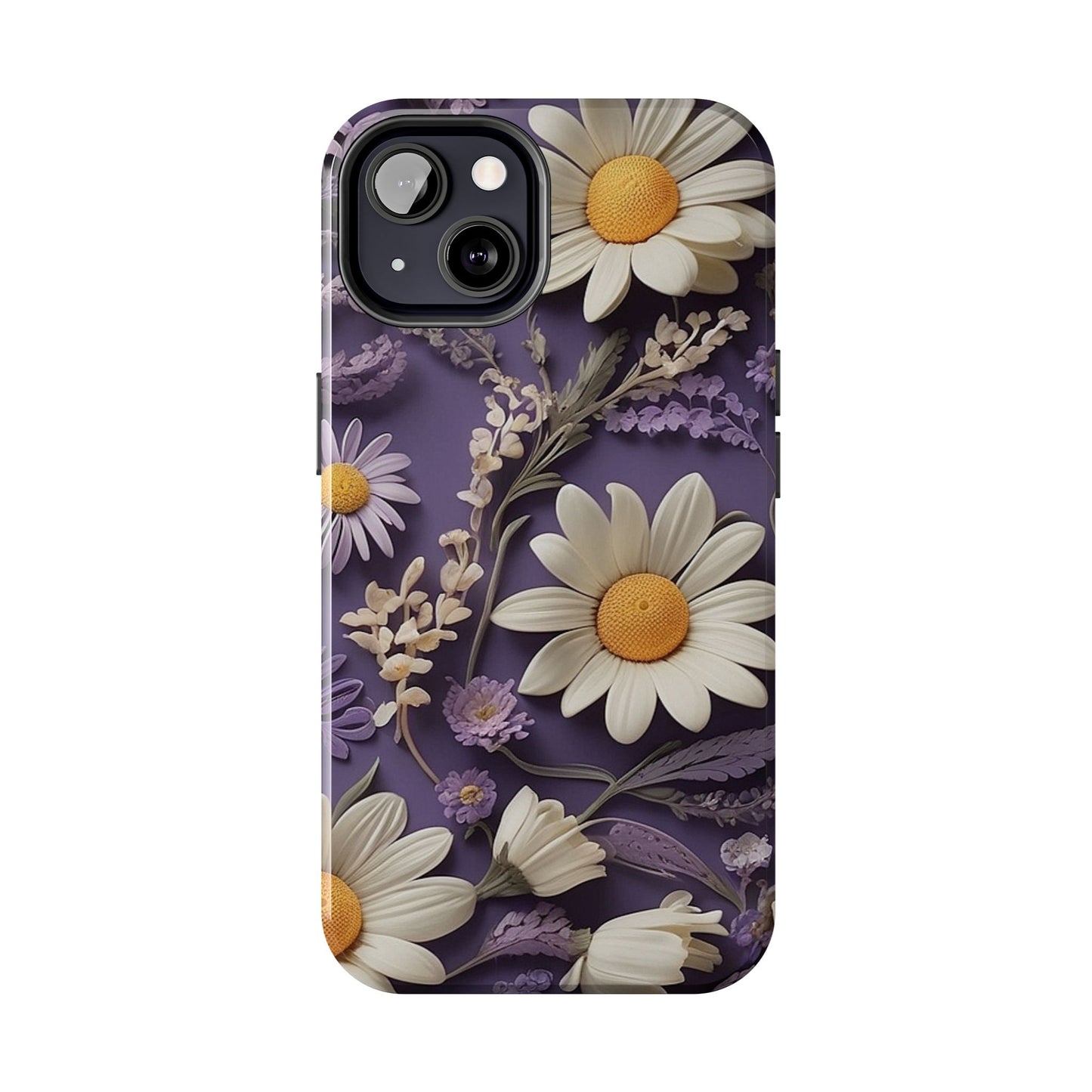 Lavender Daisy iPhone Case 🌼 | Elegant Floral Design, Shockproof Protection for iPhone 16 to 12 Pro Max 📱