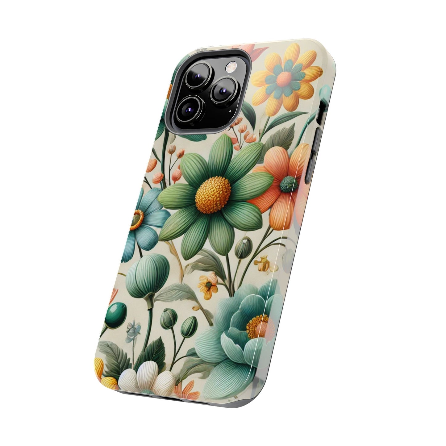 Floral iPhone Case 🌸 | Elegant Glossy Finish, Shockproof Protection for iPhone 16 to 12 Pro Max 📱