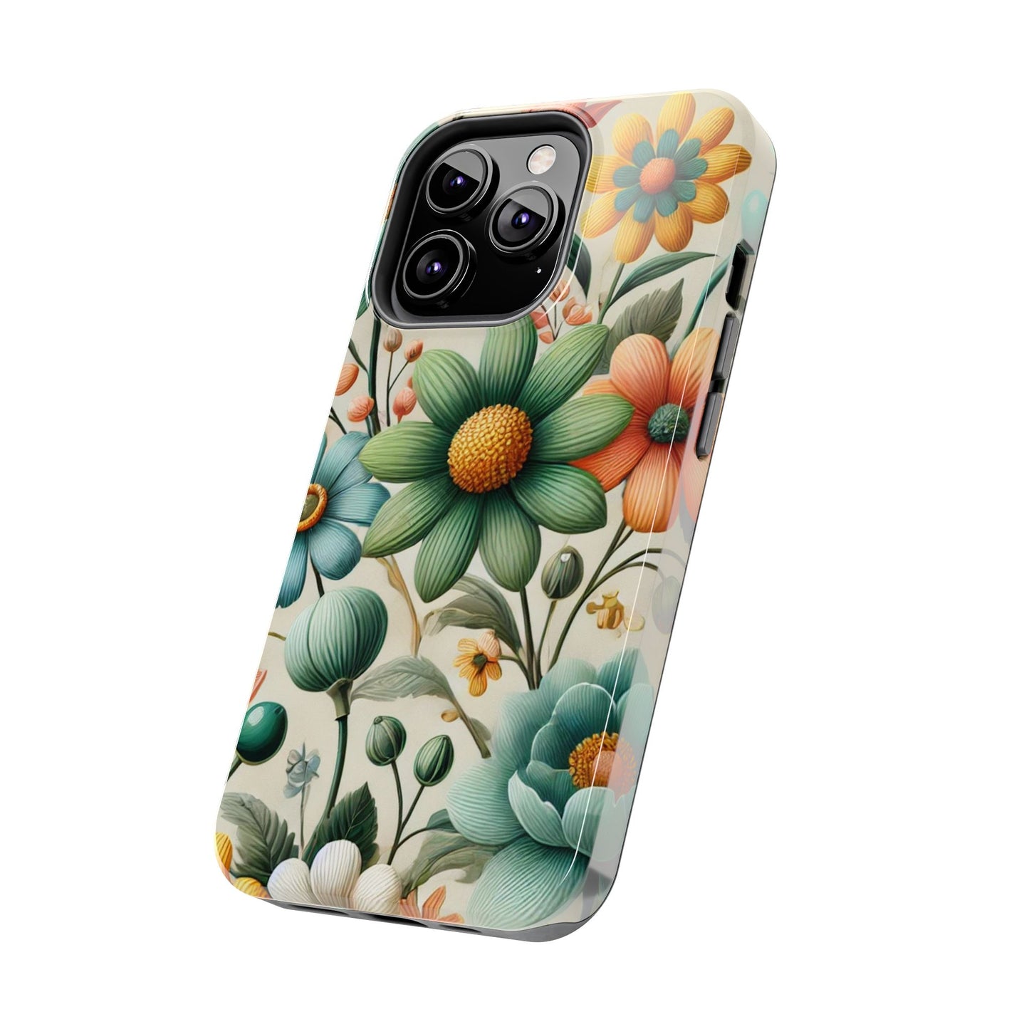 Floral iPhone Case 🌸 | Elegant Glossy Finish, Shockproof Protection for iPhone 16 to 12 Pro Max 📱