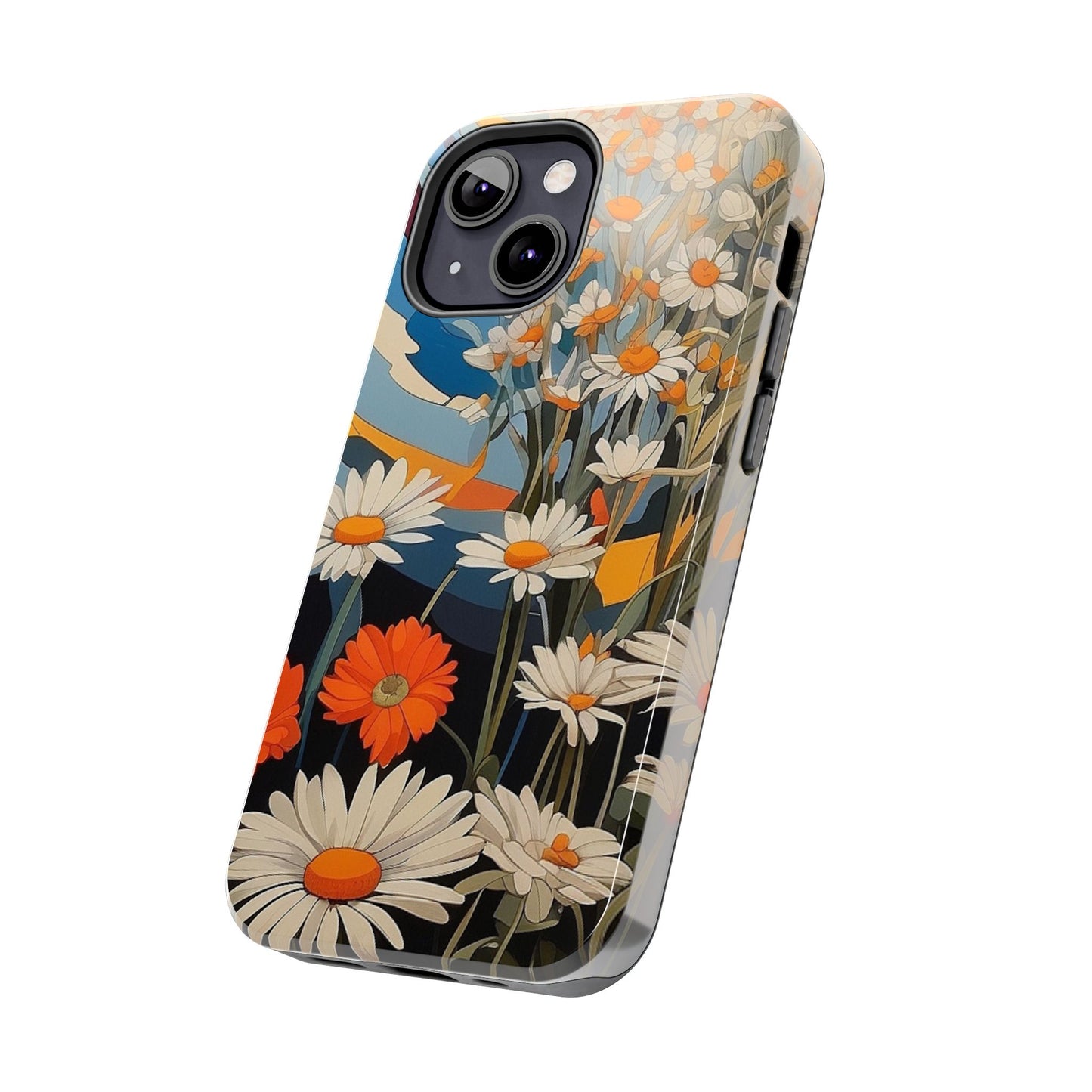 Floral Daisy iPhone Case 🌼 | Retro Botanical Design, Shockproof Protection for iPhone 16 to 12 Pro Max 📱