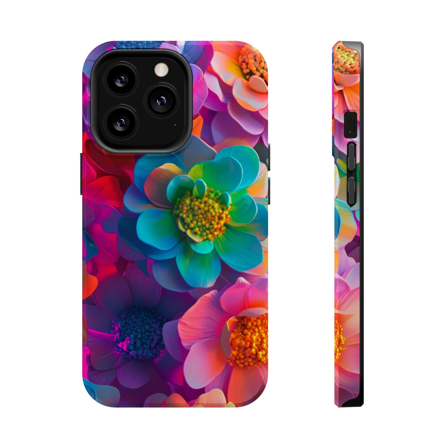 🌺 Vibrant Bloom Phone Case with 3D Neon Florals 🌺