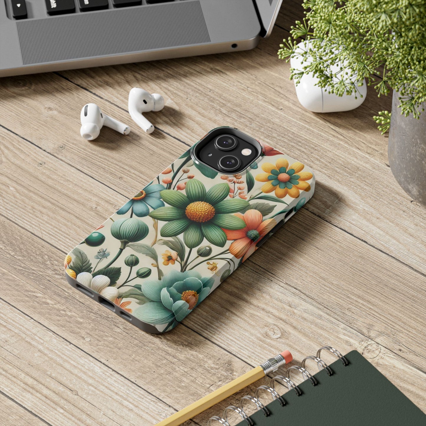 Floral iPhone Case 🌸 | Elegant Glossy Finish, Shockproof Protection for iPhone 16 to 12 Pro Max 📱