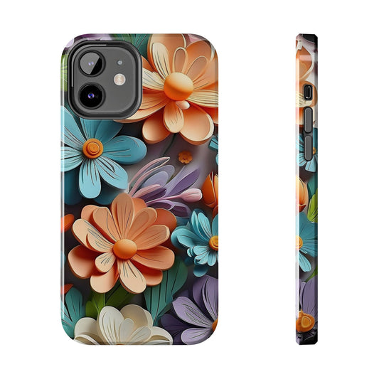 3D Floral iPhone Case 🌸 | Vibrant Layered Design, Shockproof Protection for iPhone 16 to 12 Pro Max