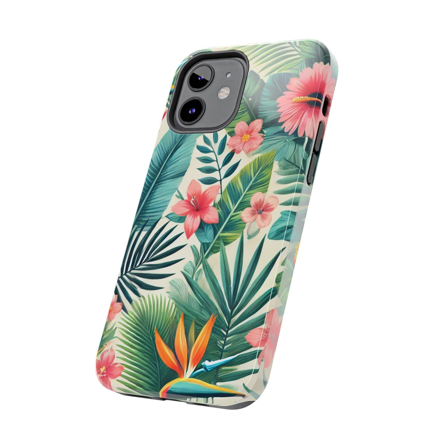 Tropical Paradise iPhone Case 🌺 | Vibrant Jungle Design, Shockproof Protection for iPhone 16 to 12 Pro Max