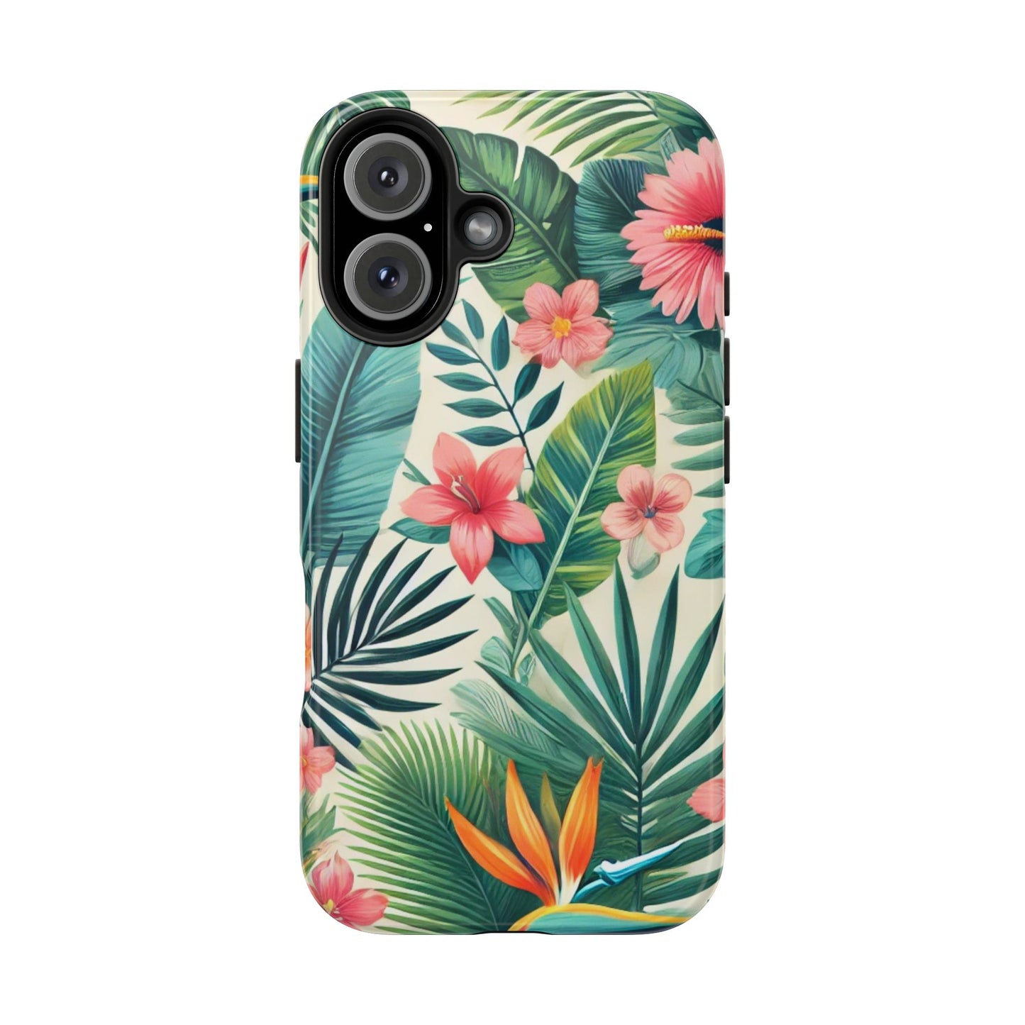 Tropical Paradise iPhone Case 🌺 | Vibrant Jungle Design, Shockproof Protection for iPhone 16 to 12 Pro Max