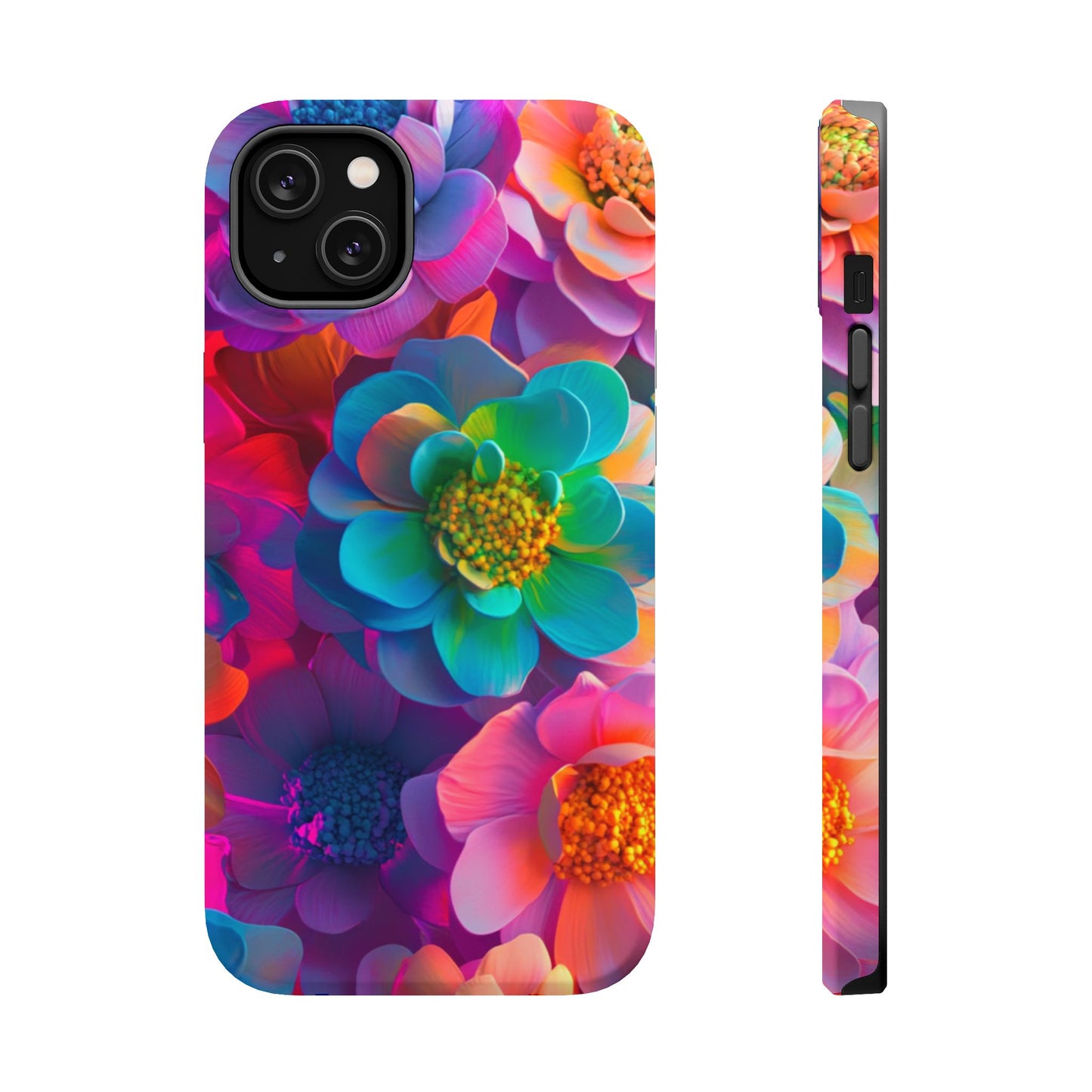 🌺 Vibrant Bloom Phone Case with 3D Neon Florals 🌺