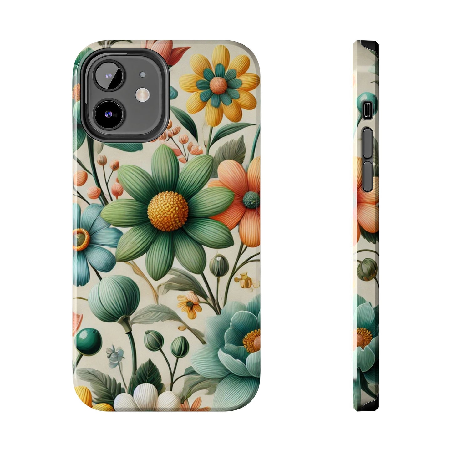 Floral iPhone Case 🌸 | Elegant Glossy Finish, Shockproof Protection for iPhone 16 to 12 Pro Max 📱