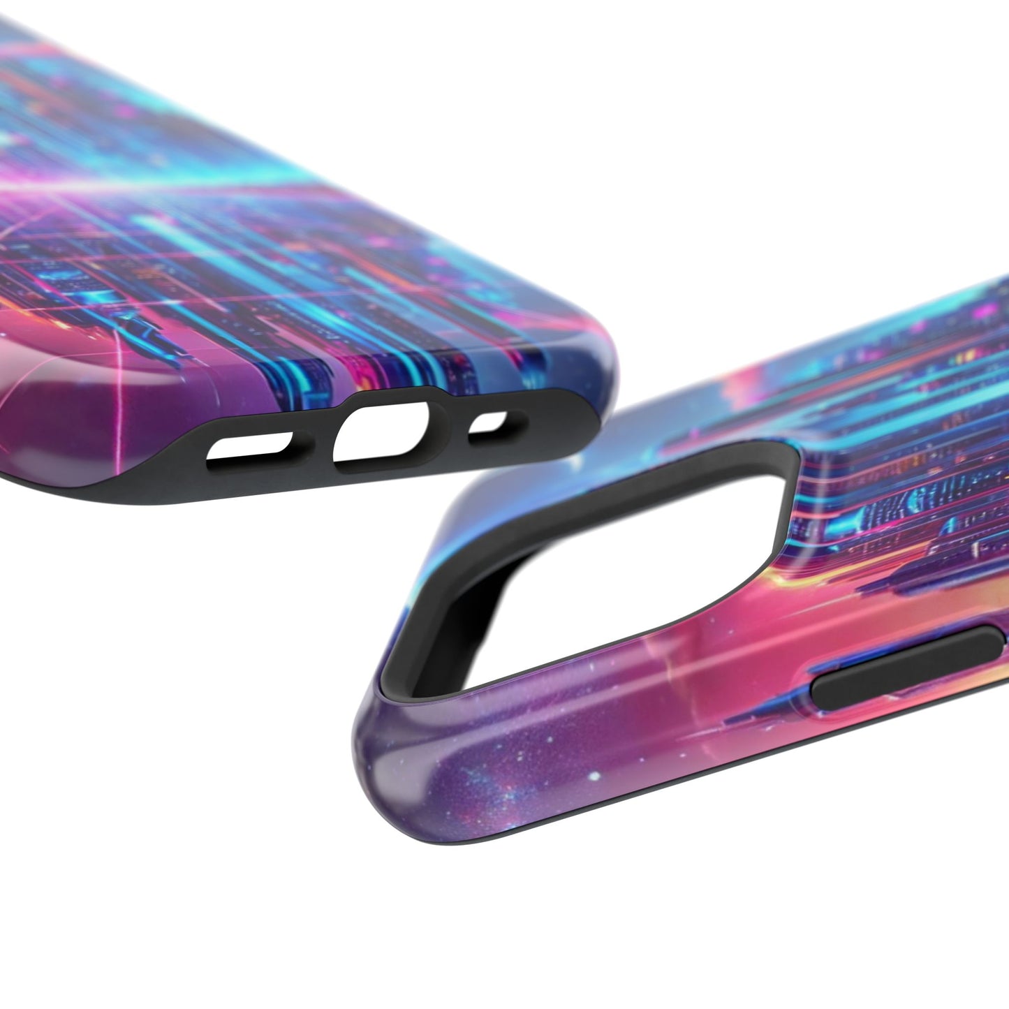 🔥 Neon Cyberpunk Phone Case 🌌 | MagSafe® Ready 📱 iPhone 16 to 13!