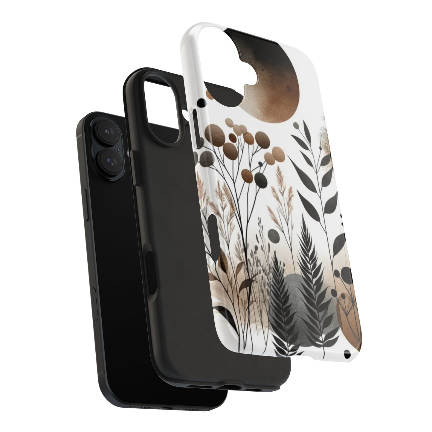 Nature-Inspired iPhone Case 🌿 | Minimalist Watercolor Design, Shockproof Protection for iPhone 16 to 12 Pro Max 📱