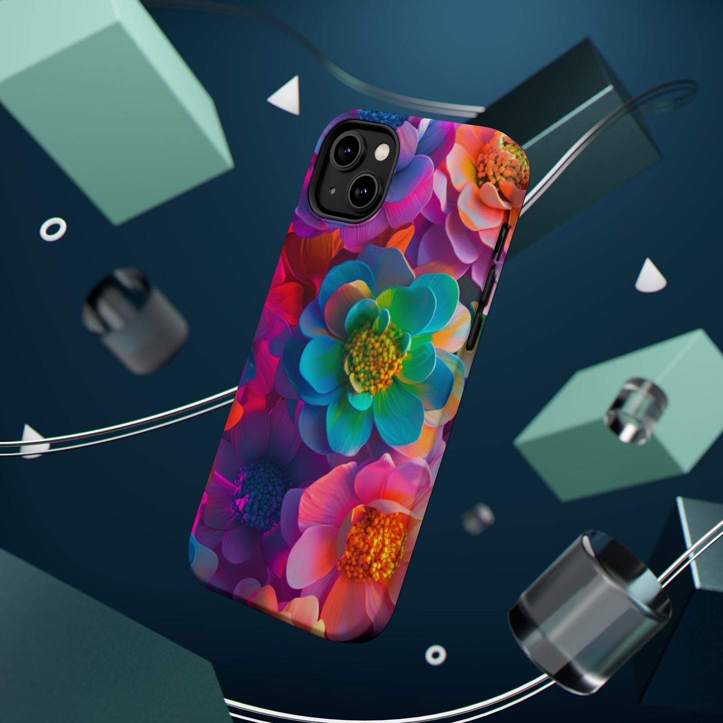 🌺 Vibrant Bloom Phone Case with 3D Neon Florals 🌺