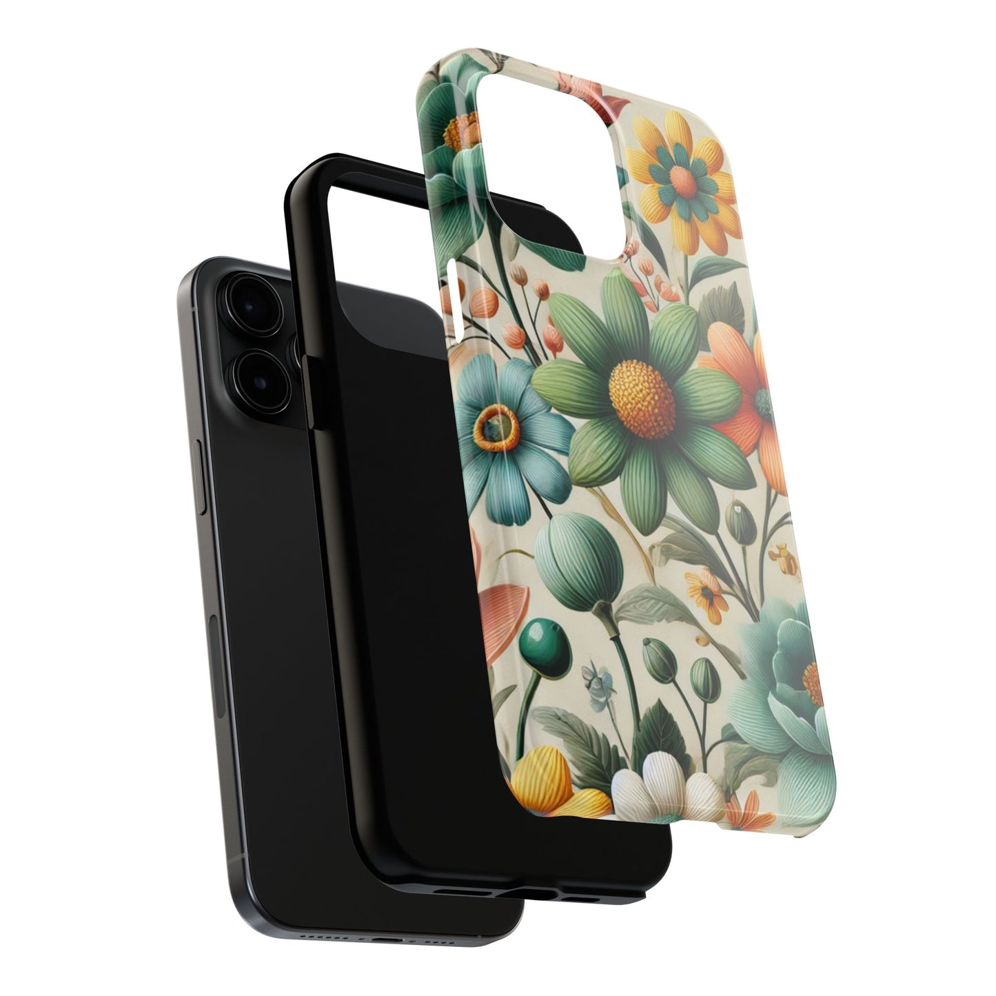 Floral iPhone Case 🌸 | Elegant Glossy Finish, Shockproof Protection for iPhone 16 to 12 Pro Max 📱