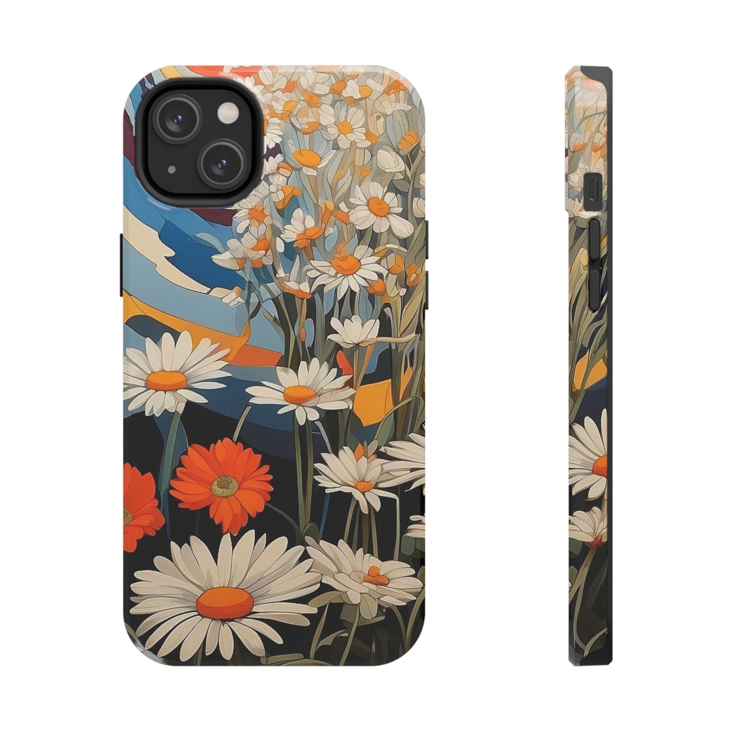 Floral Daisy iPhone Case 🌼 | Retro Botanical Design, Shockproof Protection for iPhone 16 to 12 Pro Max 📱