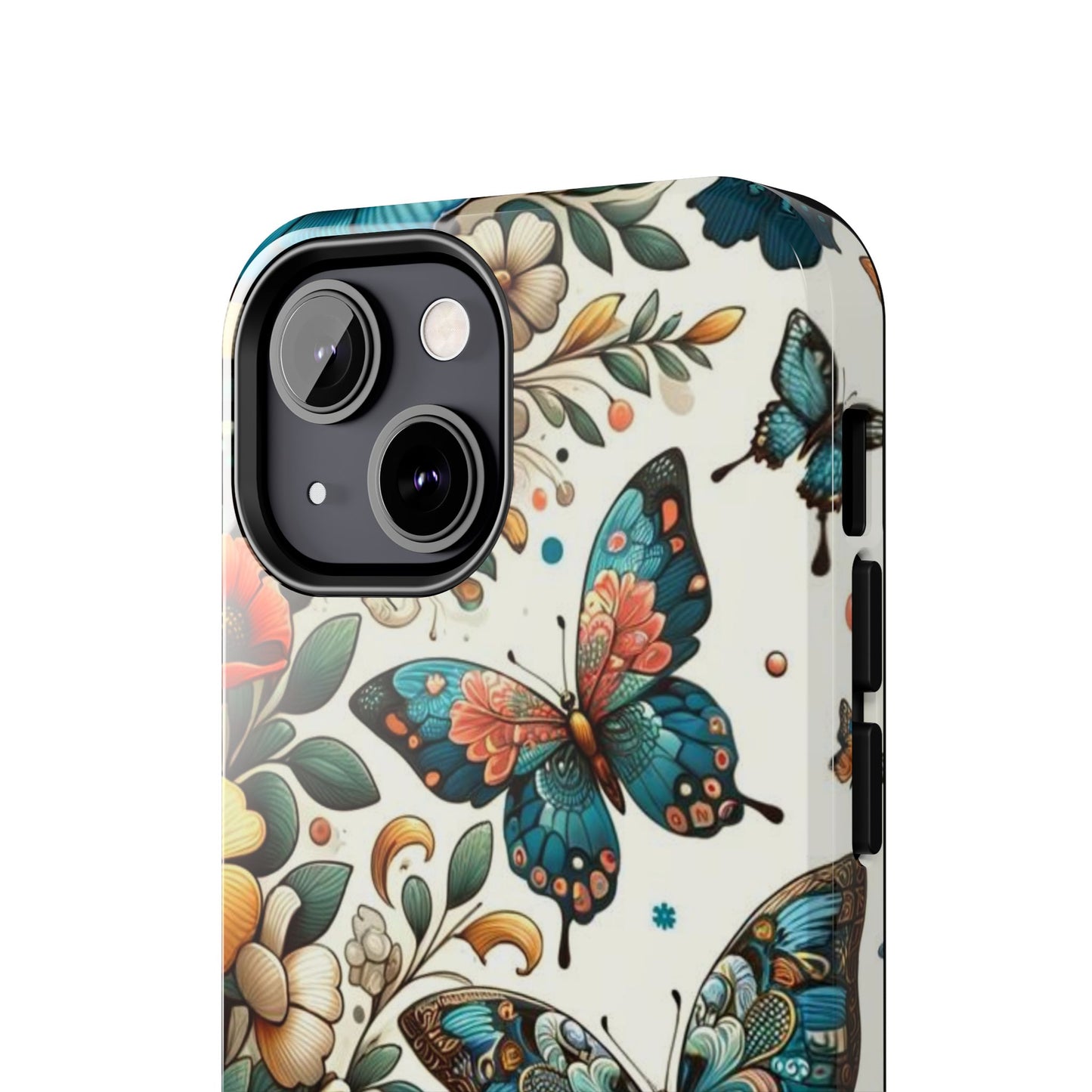 Butterfly & Floral iPhone Case 🦋 | Elegant Nature Design, Shockproof Protection for iPhone 16 to 12 Pro Max 📱