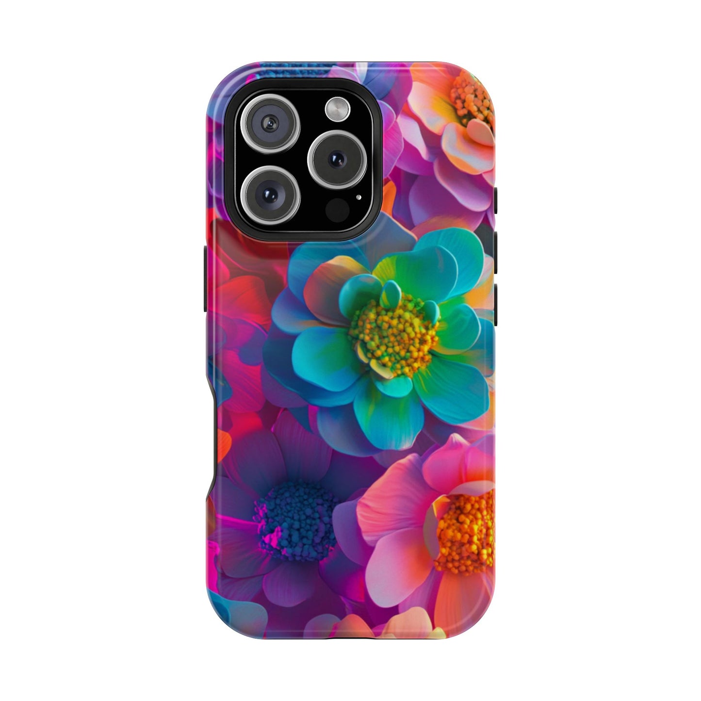 🌺 Vibrant Bloom Phone Case with 3D Neon Florals 🌺