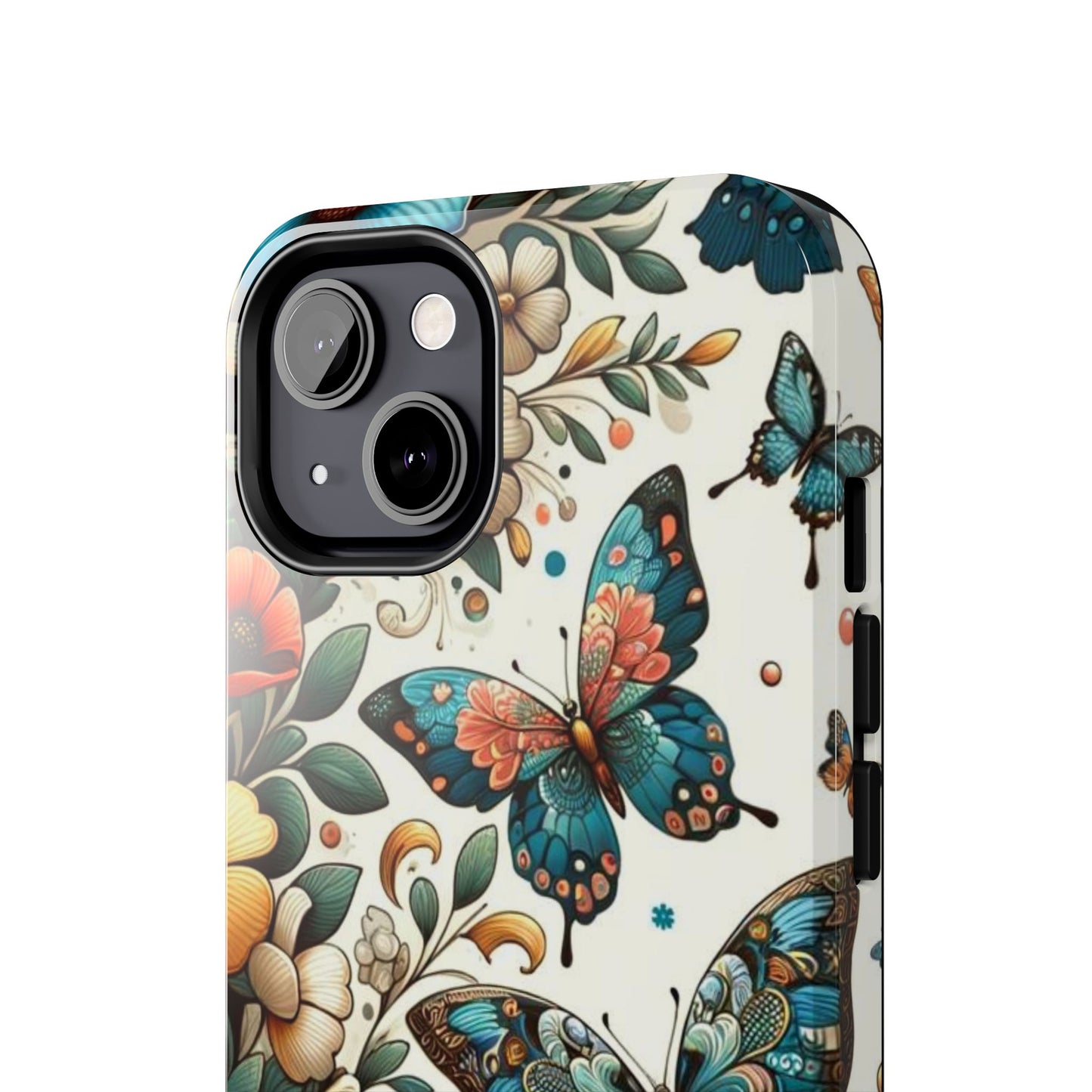 Butterfly & Floral iPhone Case 🦋 | Elegant Nature Design, Shockproof Protection for iPhone 16 to 12 Pro Max 📱