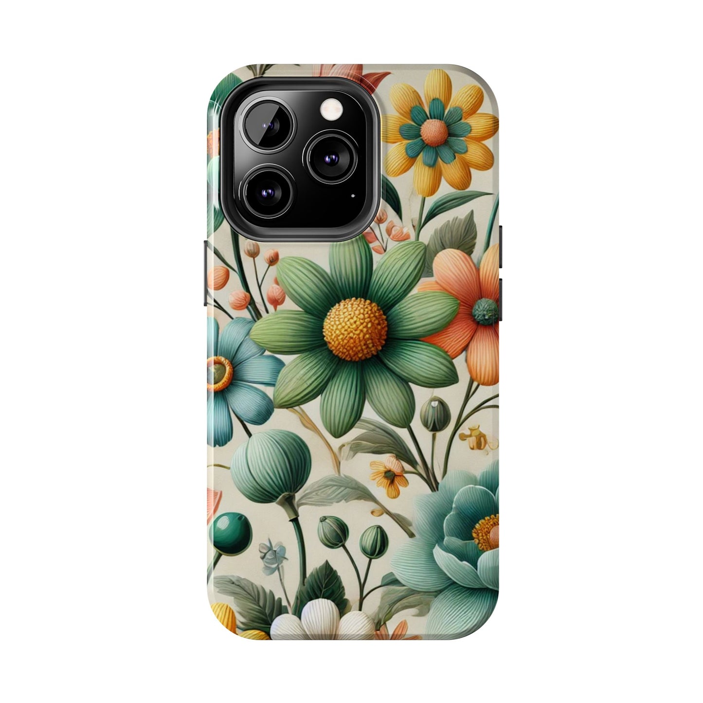 Floral iPhone Case 🌸 | Elegant Glossy Finish, Shockproof Protection for iPhone 16 to 12 Pro Max 📱