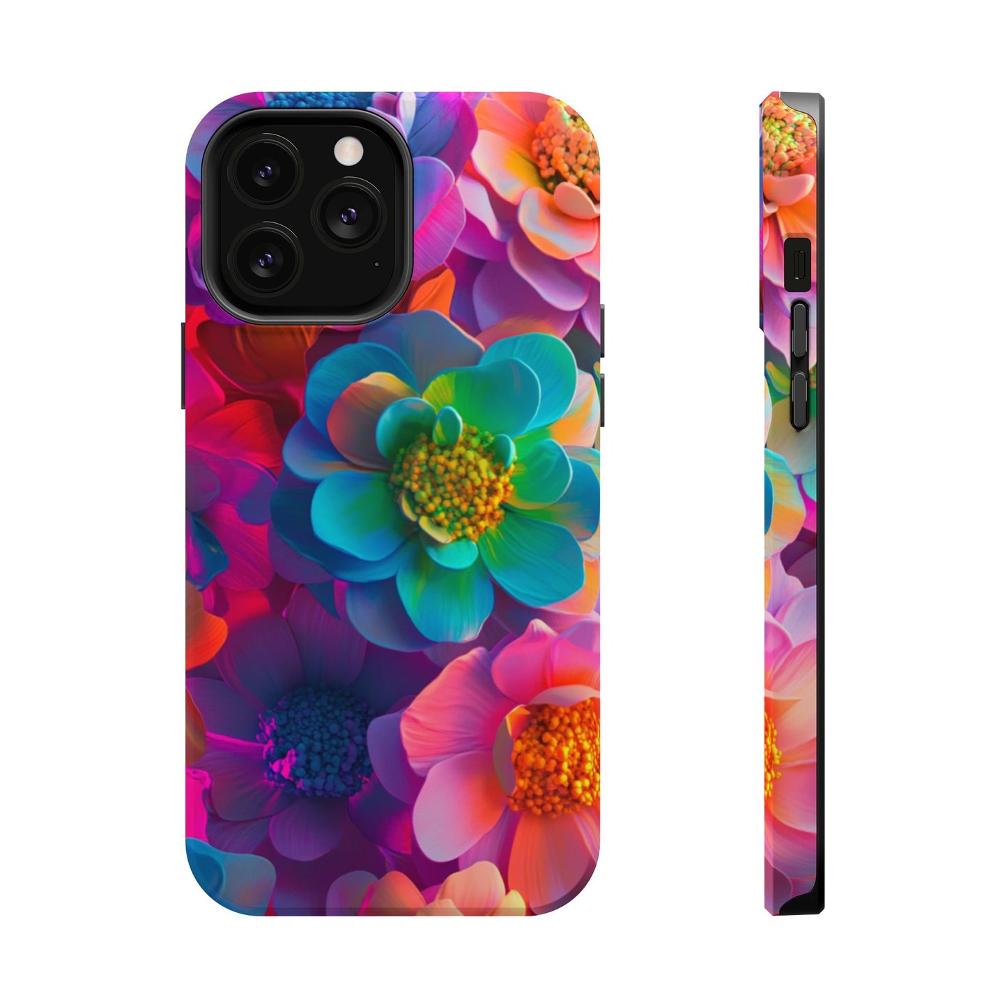 🌺 Vibrant Bloom Phone Case with 3D Neon Florals 🌺