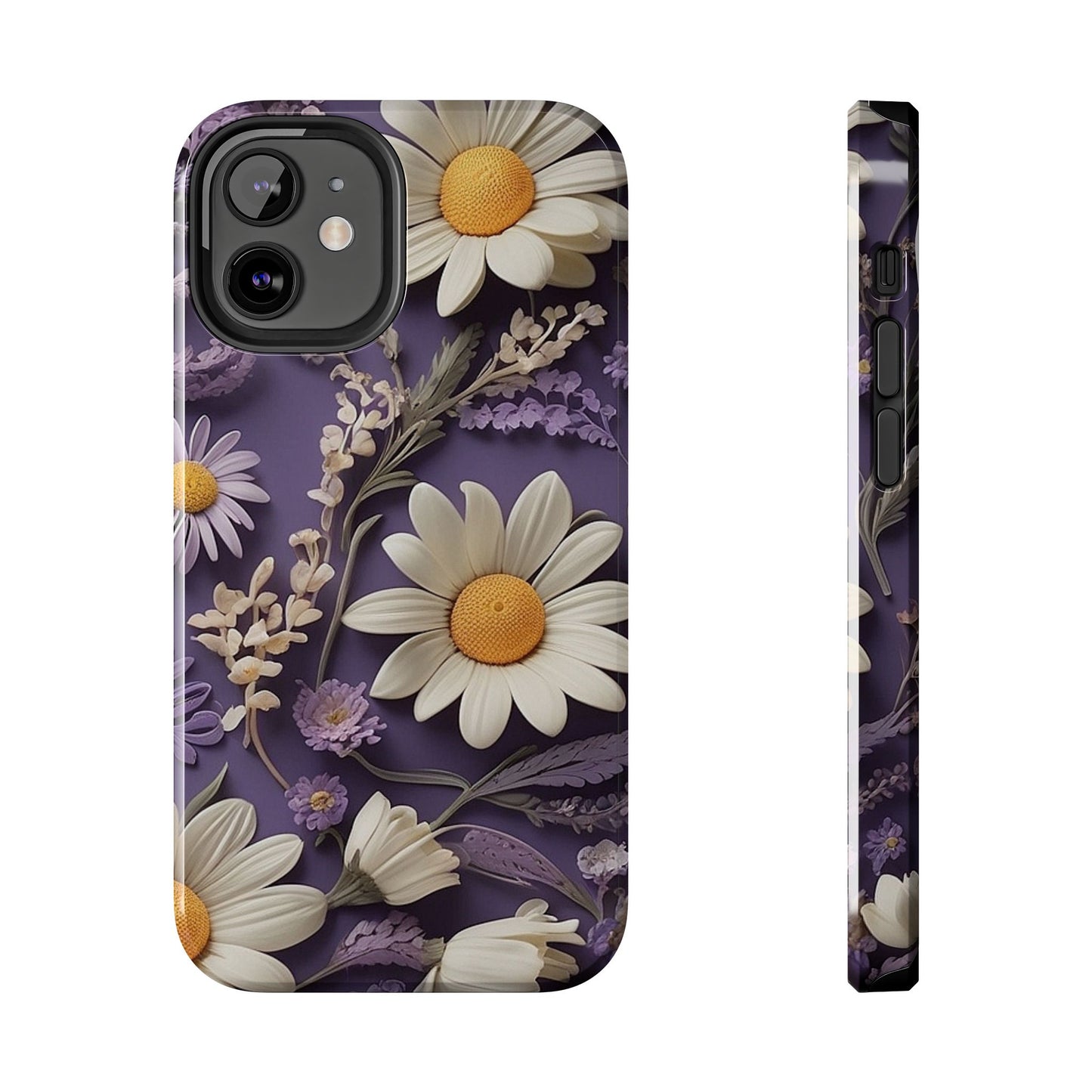 Lavender Daisy iPhone Case 🌼 | Elegant Floral Design, Shockproof Protection for iPhone 16 to 12 Pro Max 📱