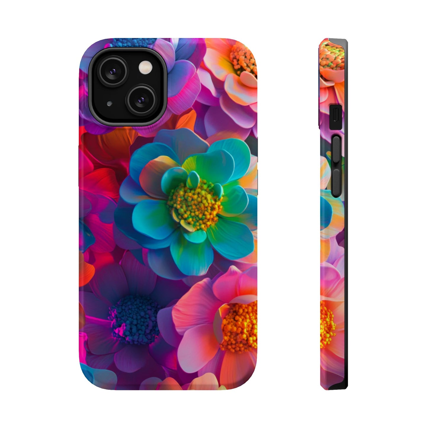 🌺 Vibrant Bloom Phone Case with 3D Neon Florals 🌺