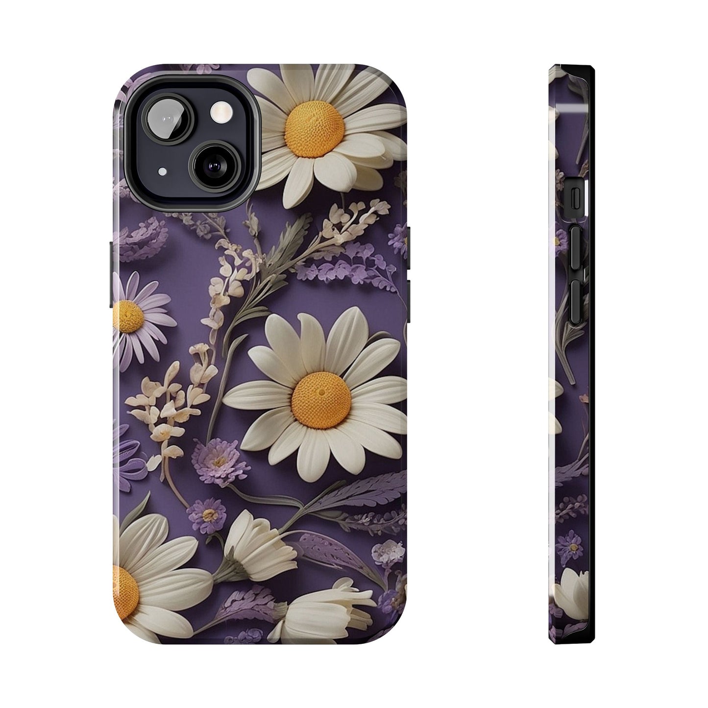 Lavender Daisy iPhone Case 🌼 | Elegant Floral Design, Shockproof Protection for iPhone 16 to 12 Pro Max 📱