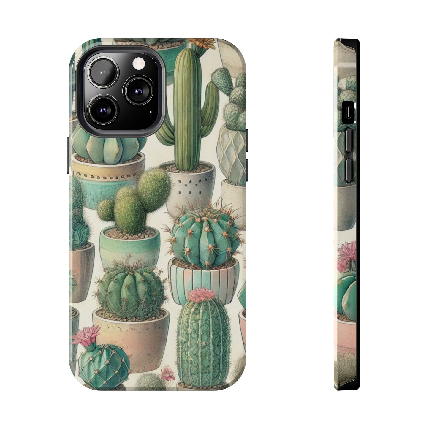 Cactus iPhone Case 🌵 Stylish Glossy Finish, Shockproof Protection for iPhone 16 to 12 Pro Max 📱