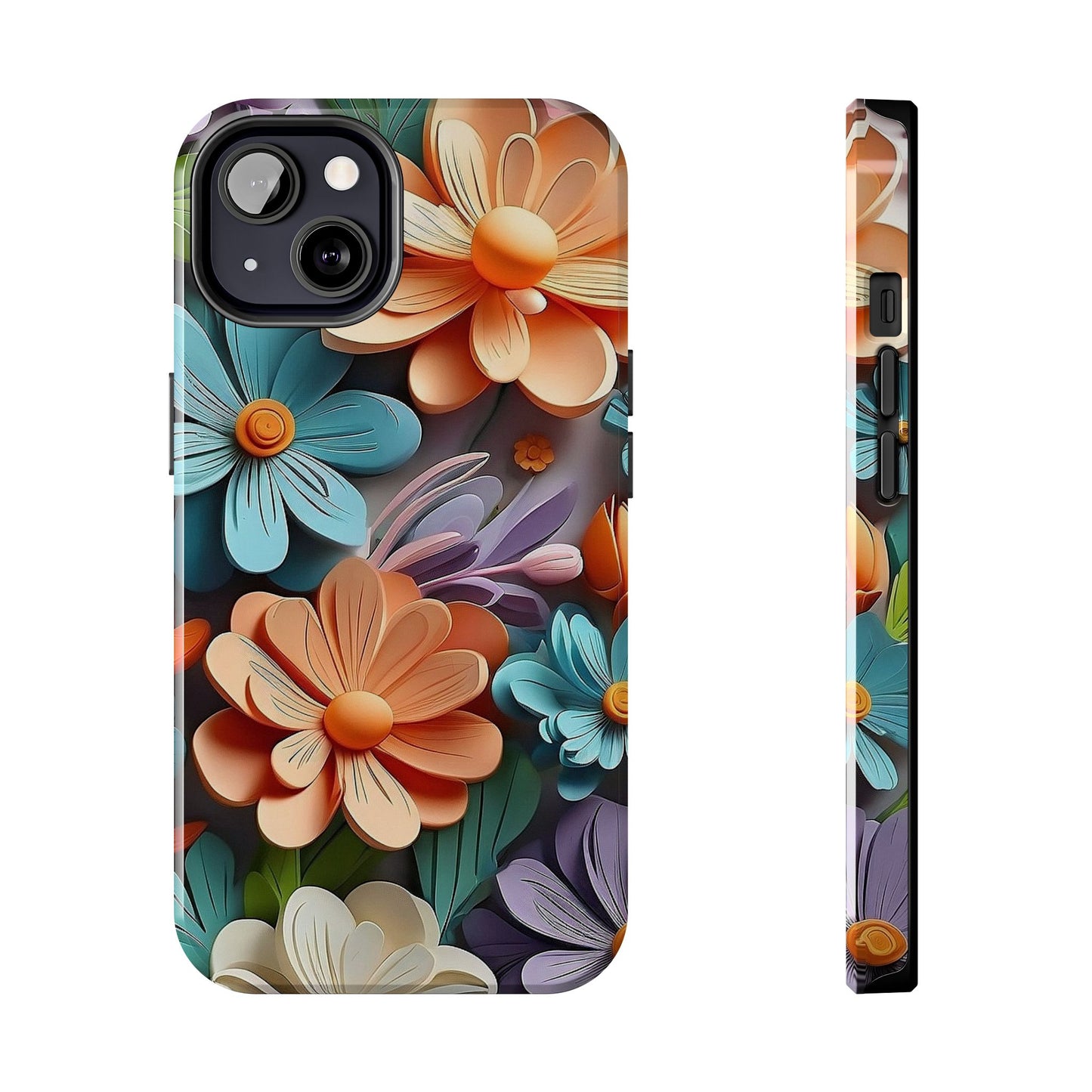 3D Floral iPhone Case 🌸 | Vibrant Layered Design, Shockproof Protection for iPhone 16 to 12 Pro Max