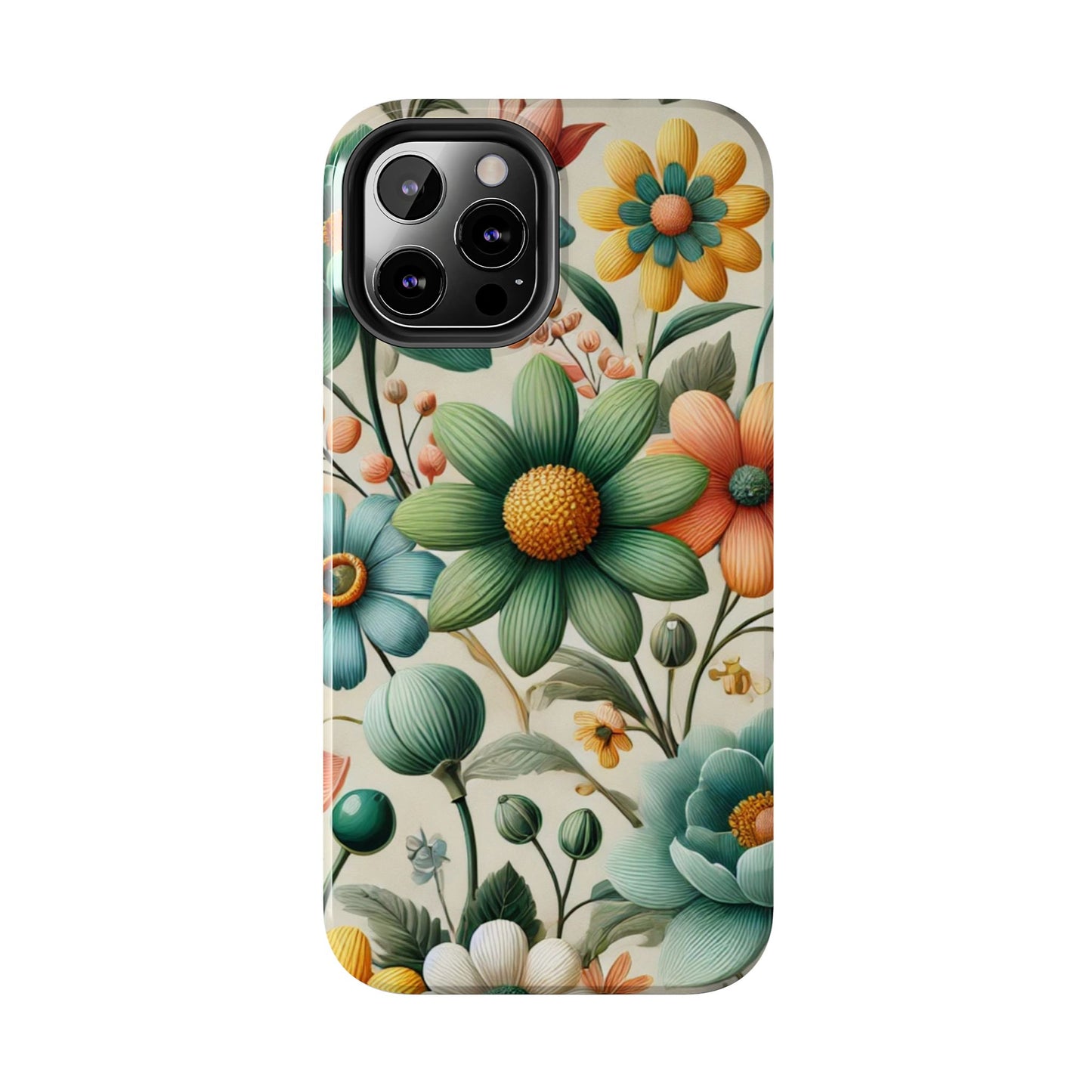 Floral iPhone Case 🌸 | Elegant Glossy Finish, Shockproof Protection for iPhone 16 to 12 Pro Max 📱