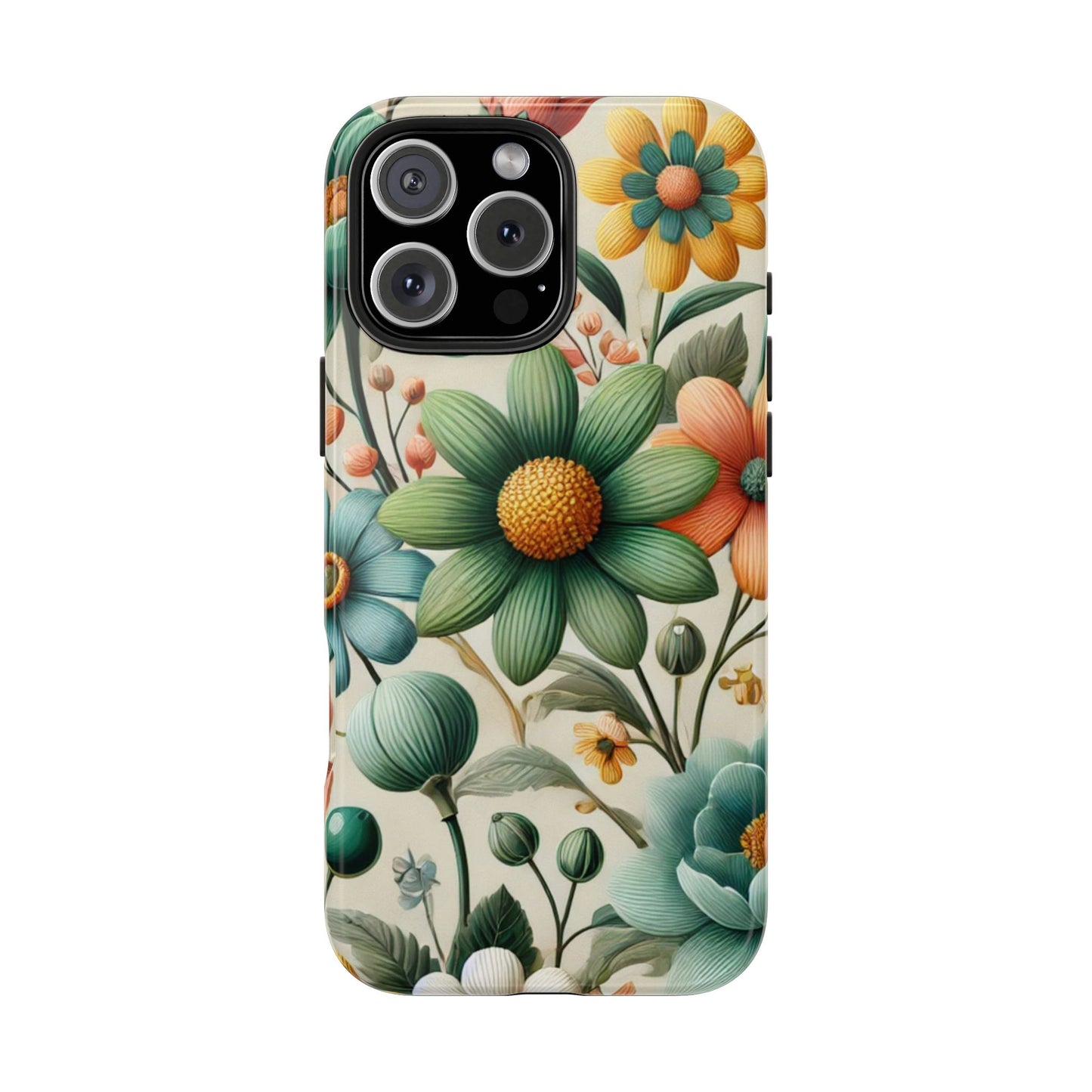 Floral iPhone Case 🌸 | Elegant Glossy Finish, Shockproof Protection for iPhone 16 to 12 Pro Max 📱