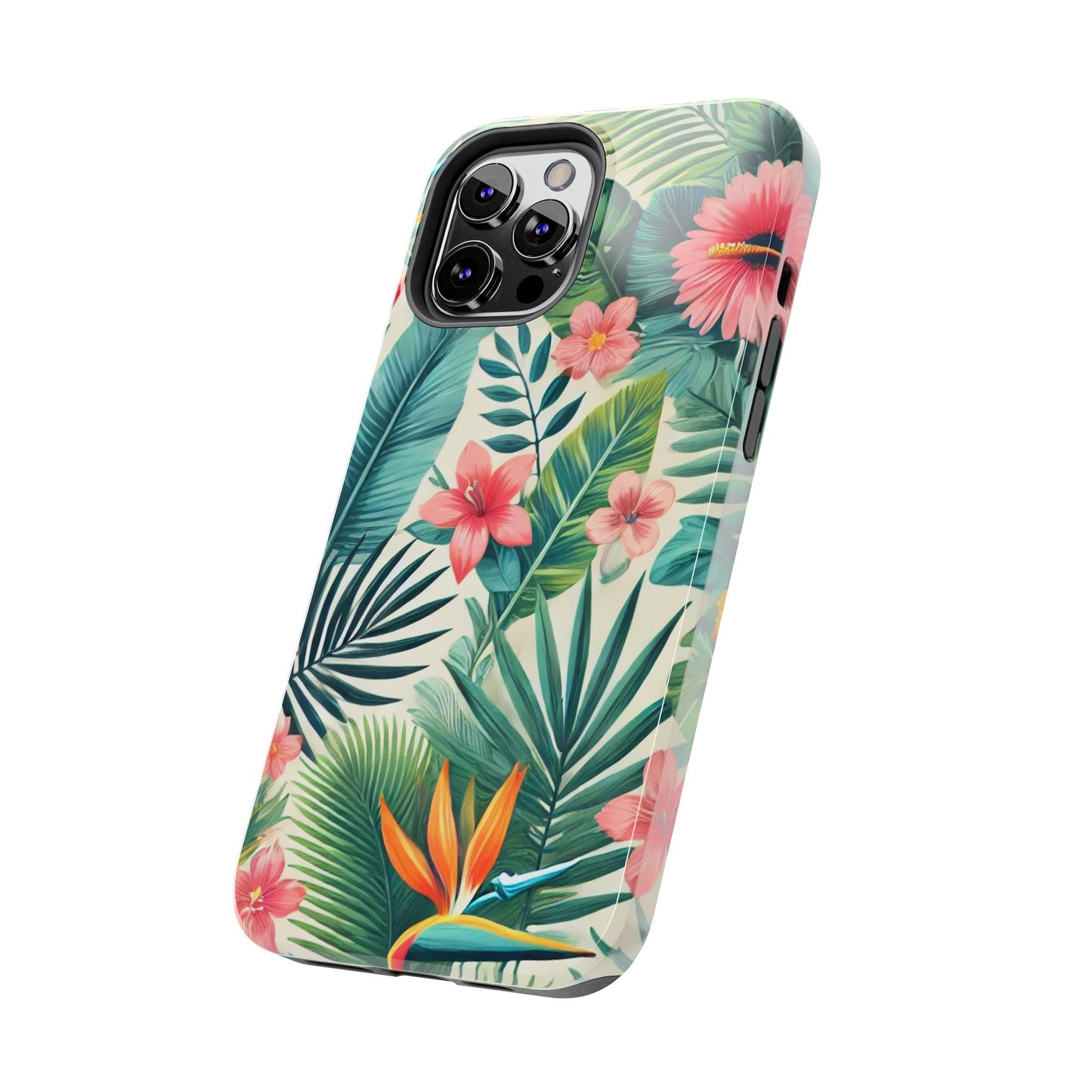 Tropical Paradise iPhone Case 🌺 | Vibrant Jungle Design, Shockproof Protection for iPhone 16 to 12 Pro Max