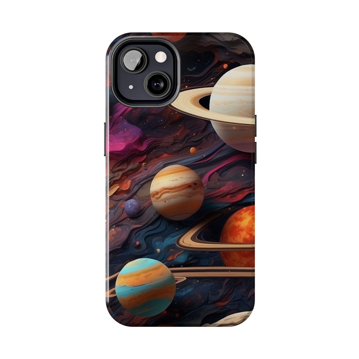 Galaxy Planet iPhone Case 🌌 | Cosmic Design, Shockproof Protection for iPhone 16 to 12 Pro Max