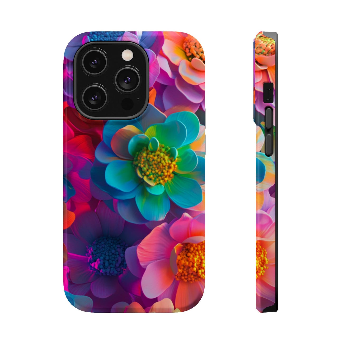 🌺 Vibrant Bloom Phone Case with 3D Neon Florals 🌺