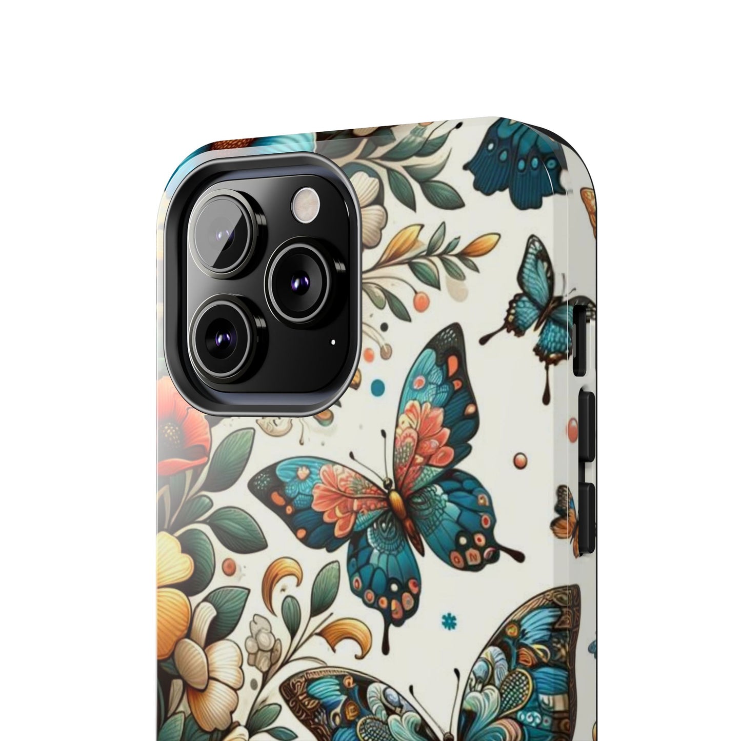 Butterfly & Floral iPhone Case 🦋 | Elegant Nature Design, Shockproof Protection for iPhone 16 to 12 Pro Max 📱