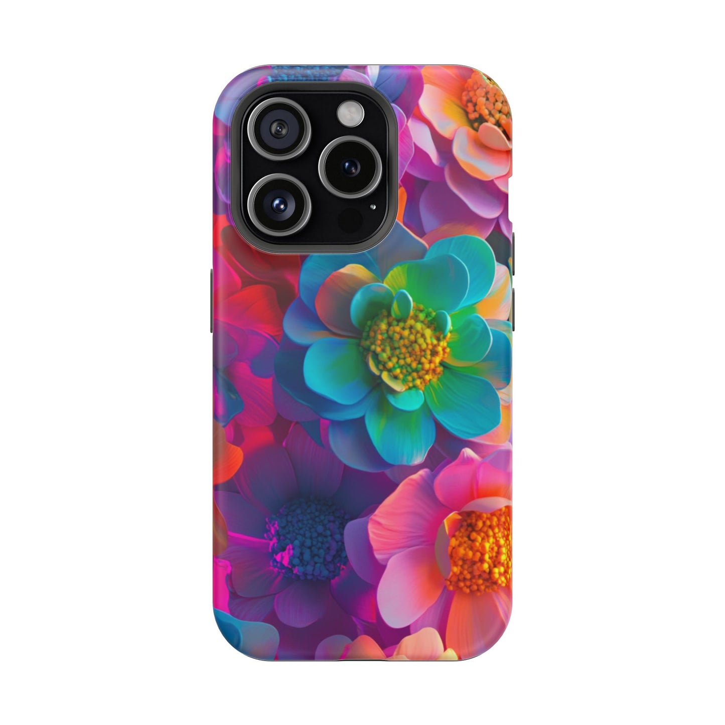 🌺 Vibrant Bloom Phone Case with 3D Neon Florals 🌺