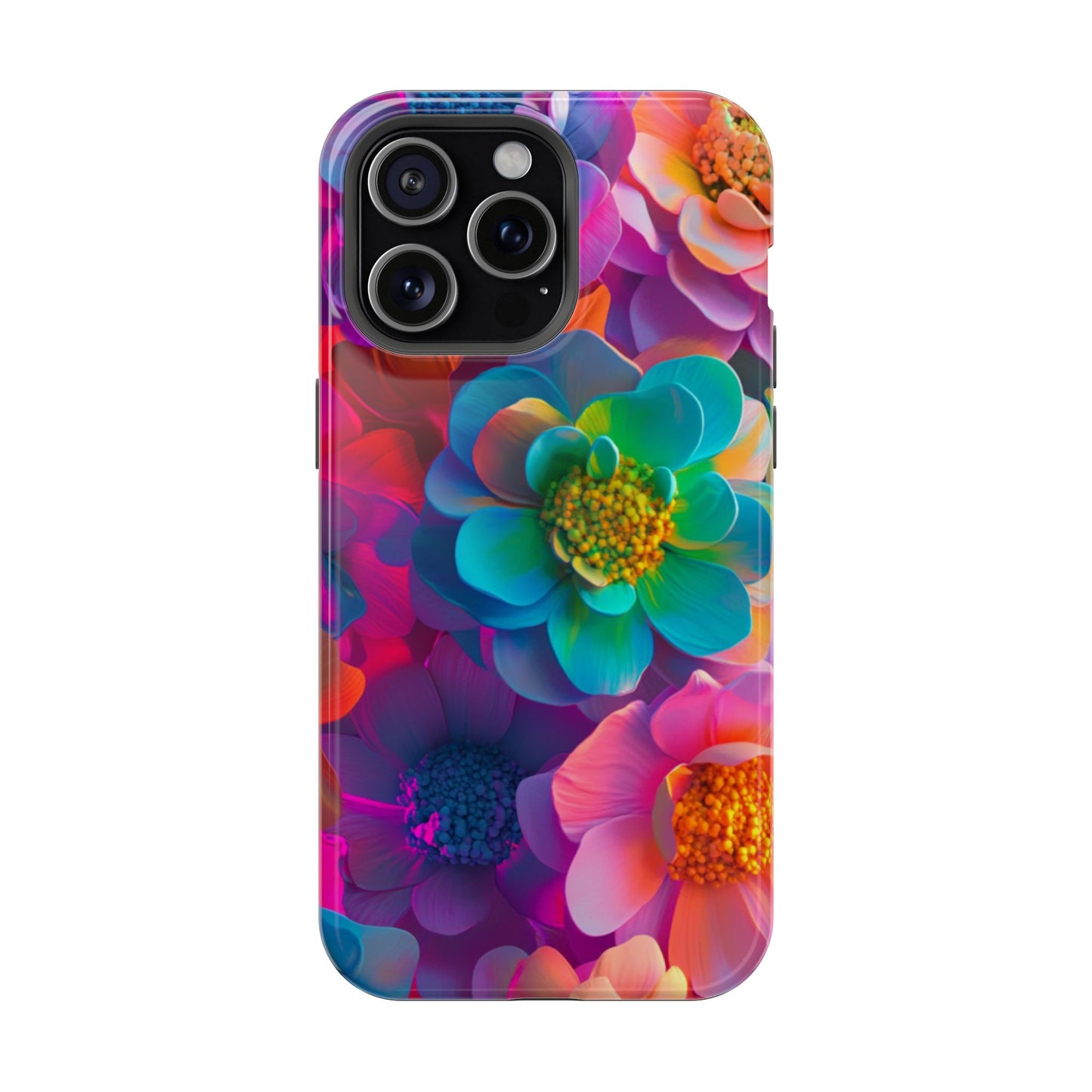 🌺 Vibrant Bloom Phone Case with 3D Neon Florals 🌺